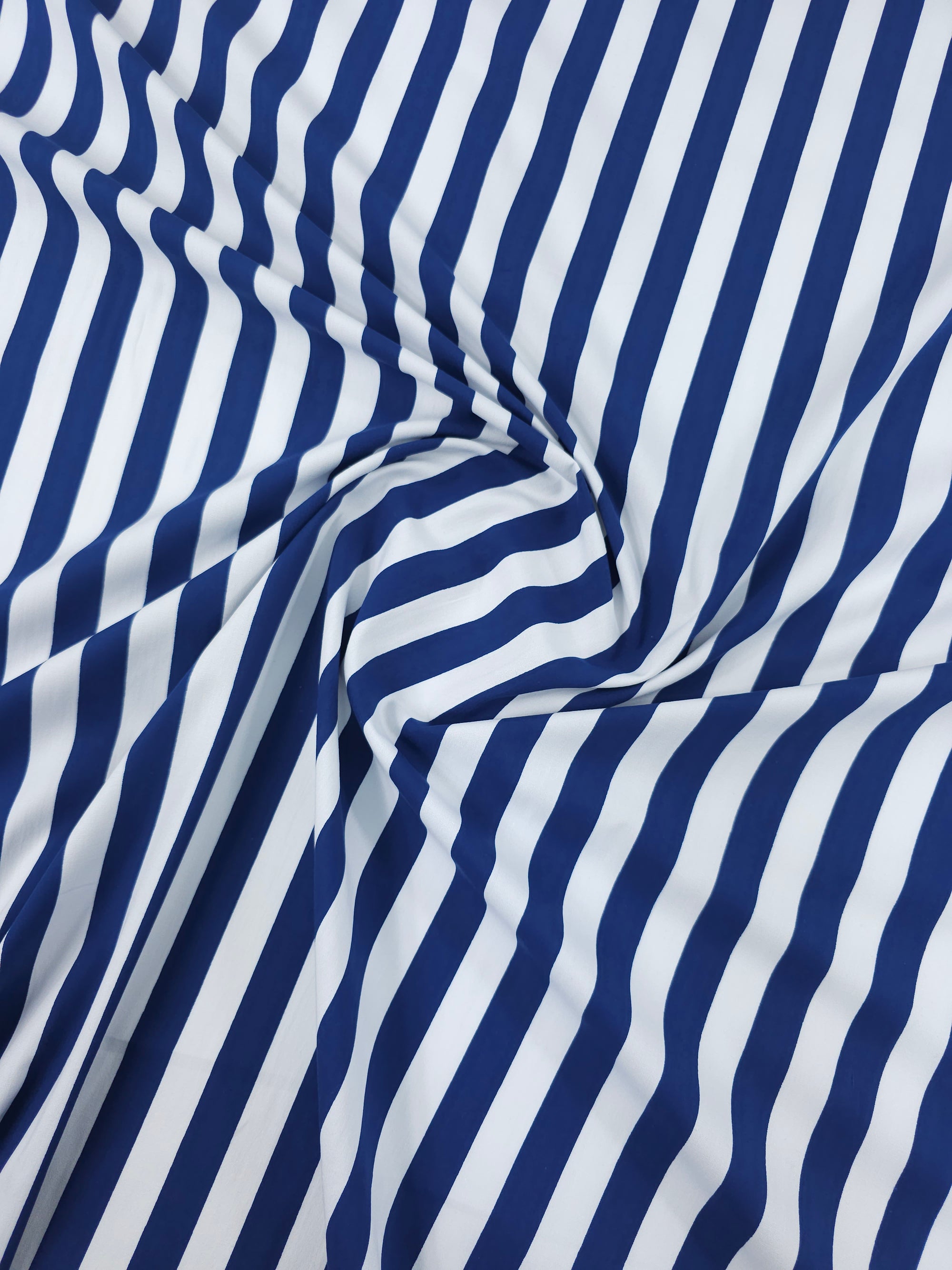 Blue/White Stripe Cotton Poplin