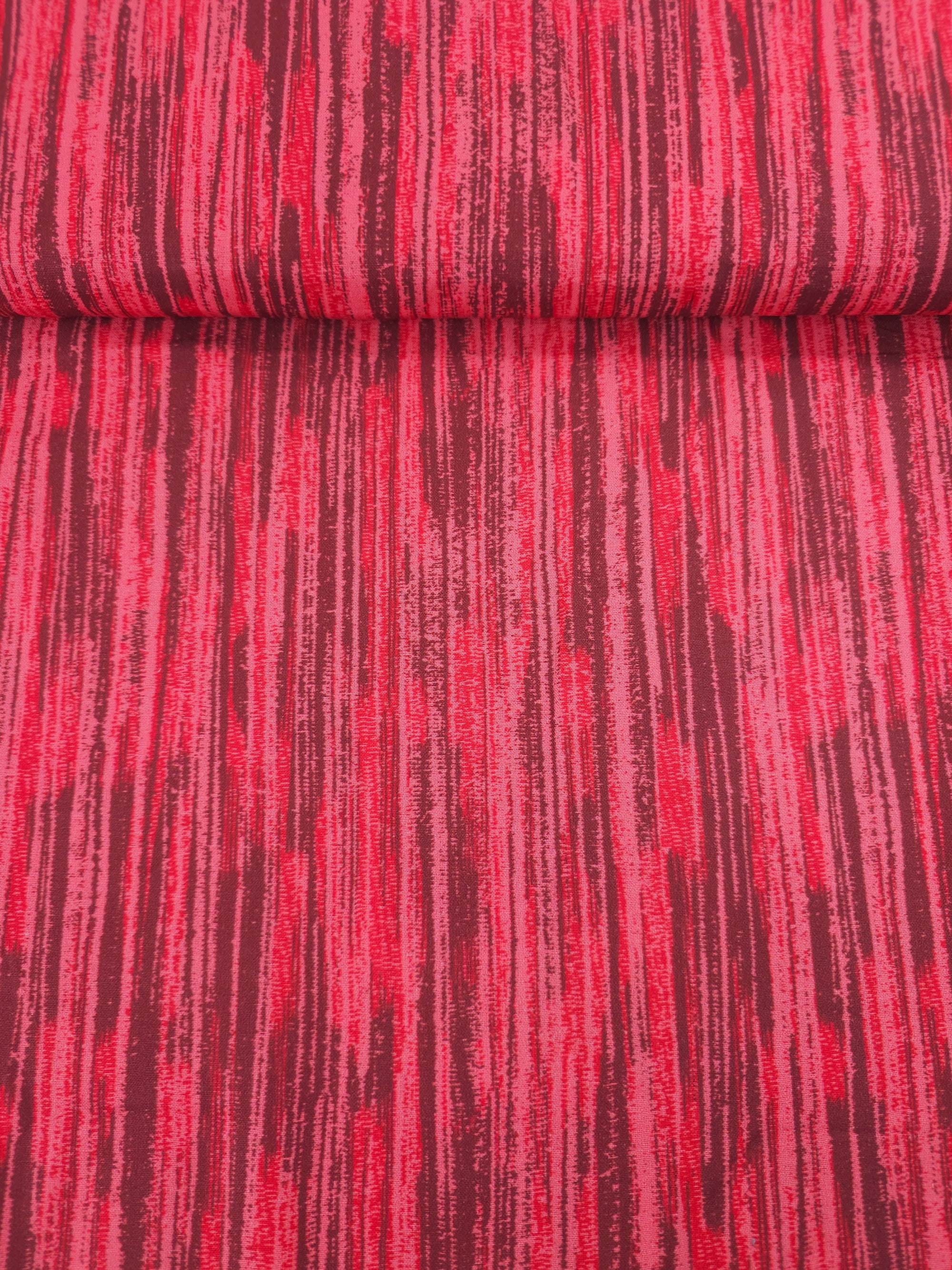 Pinky Red Static Lines 100% Cotton