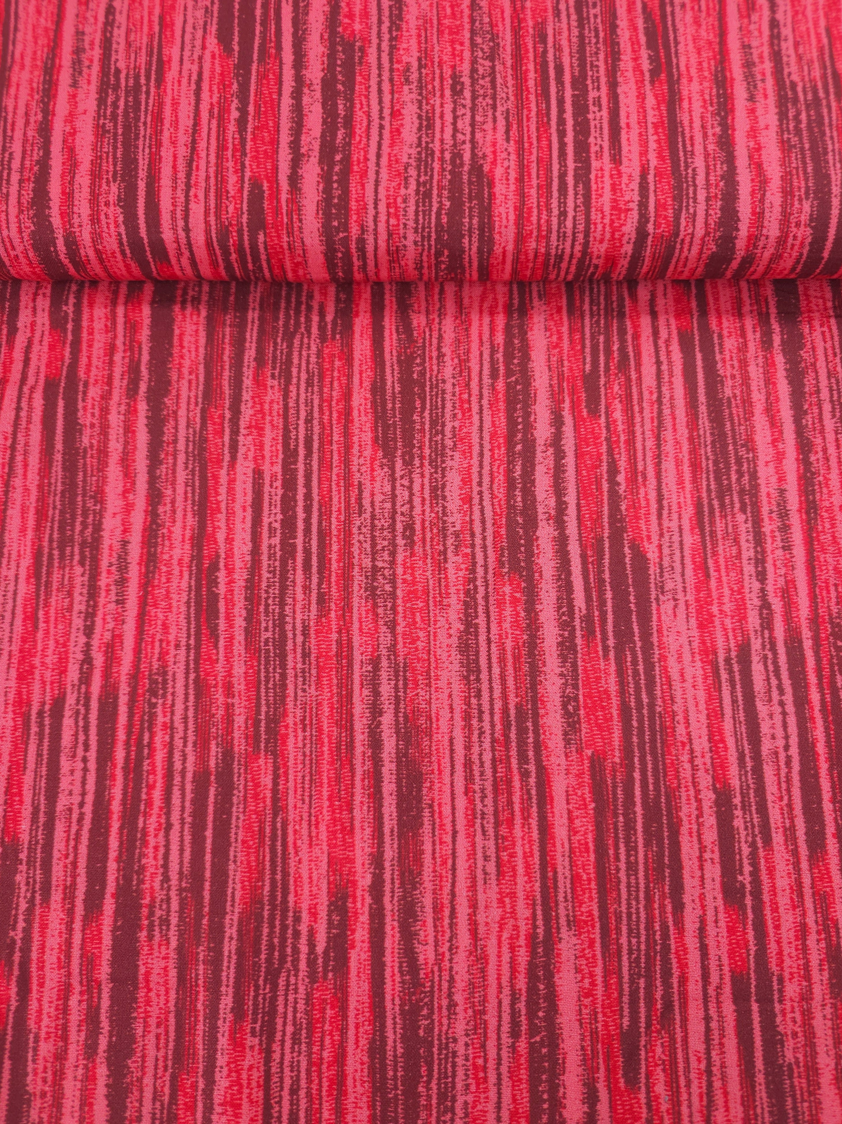 Pinky Red Static Lines 100% Cotton