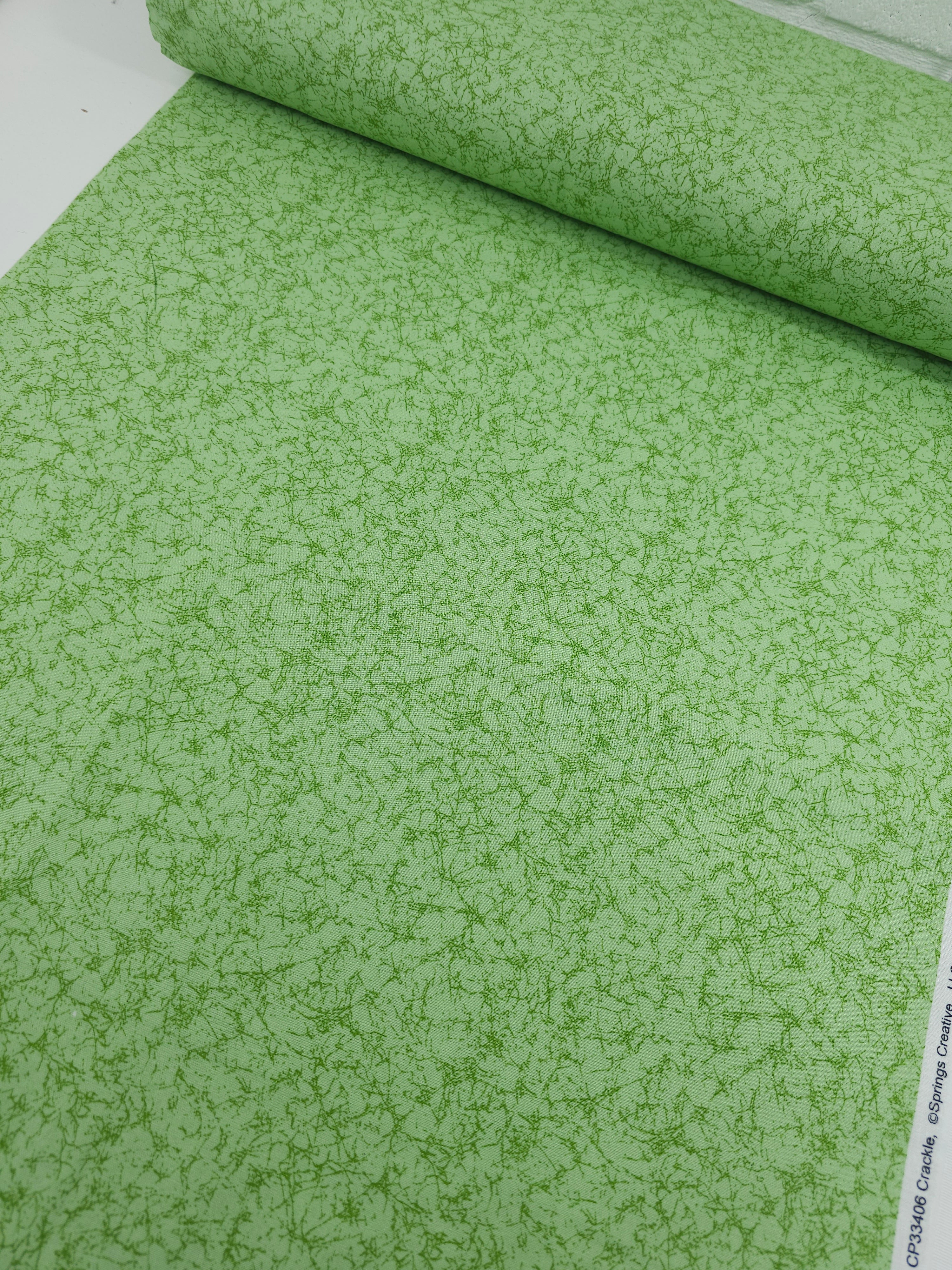 Pale Lime Static Crackle Web 100% Cotton