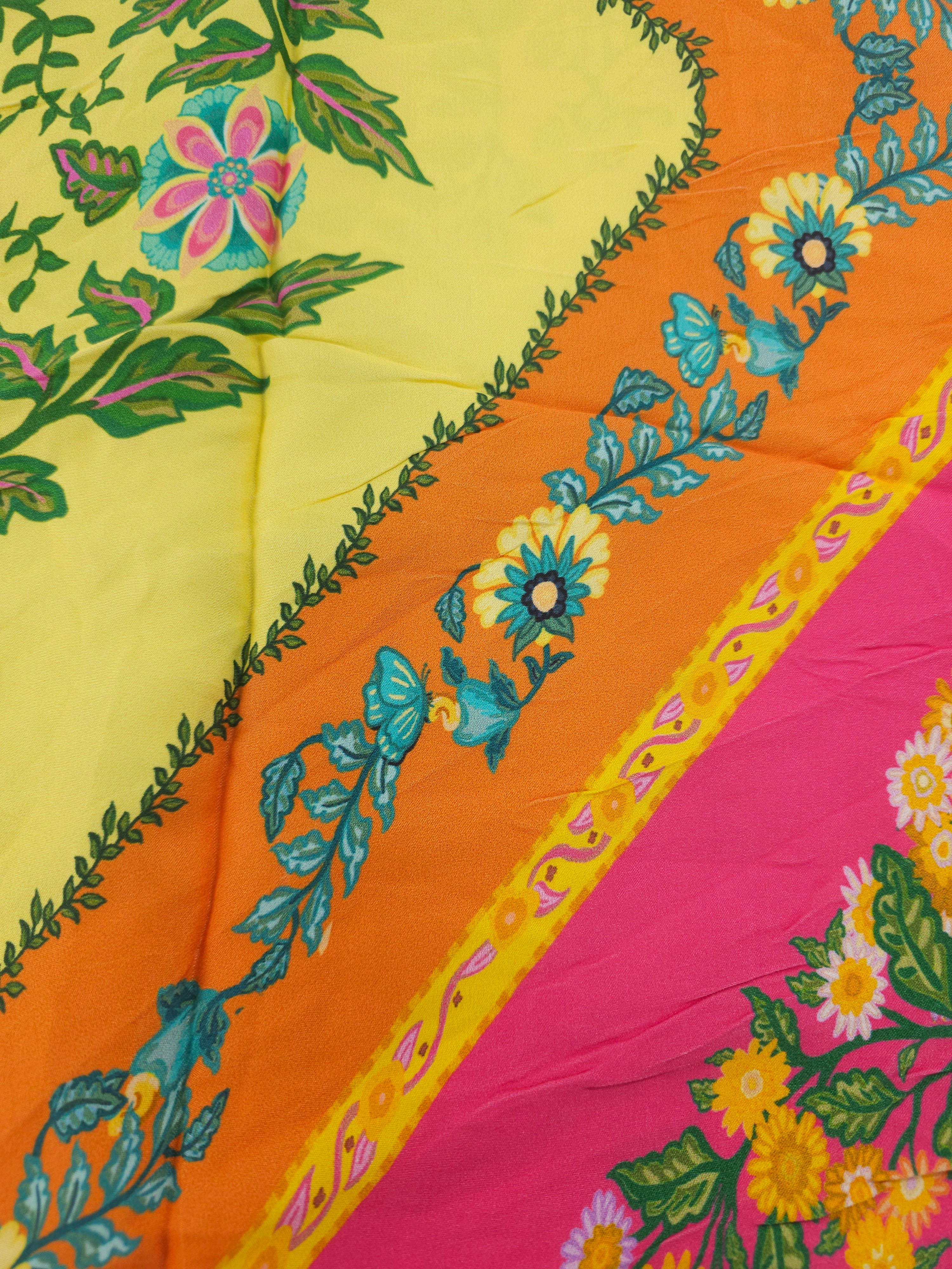 Mexicana Flower Viscose Sateen- 1.7m piece