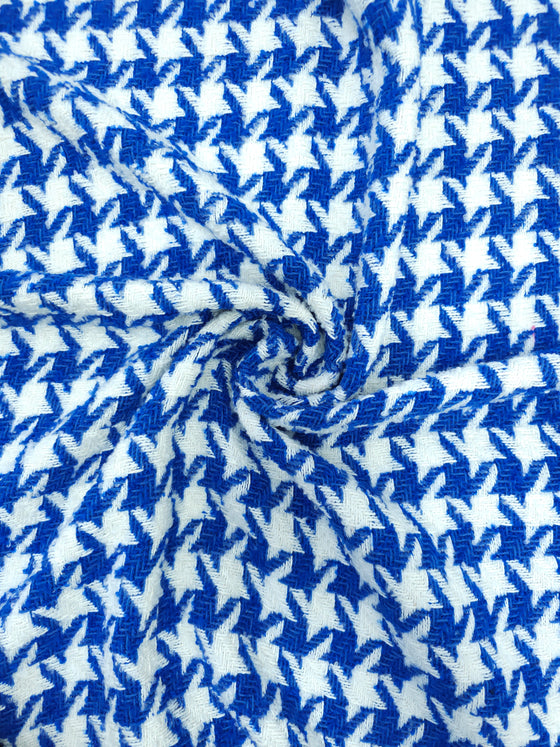 Blue/White Dogtooth Acrylic Wool