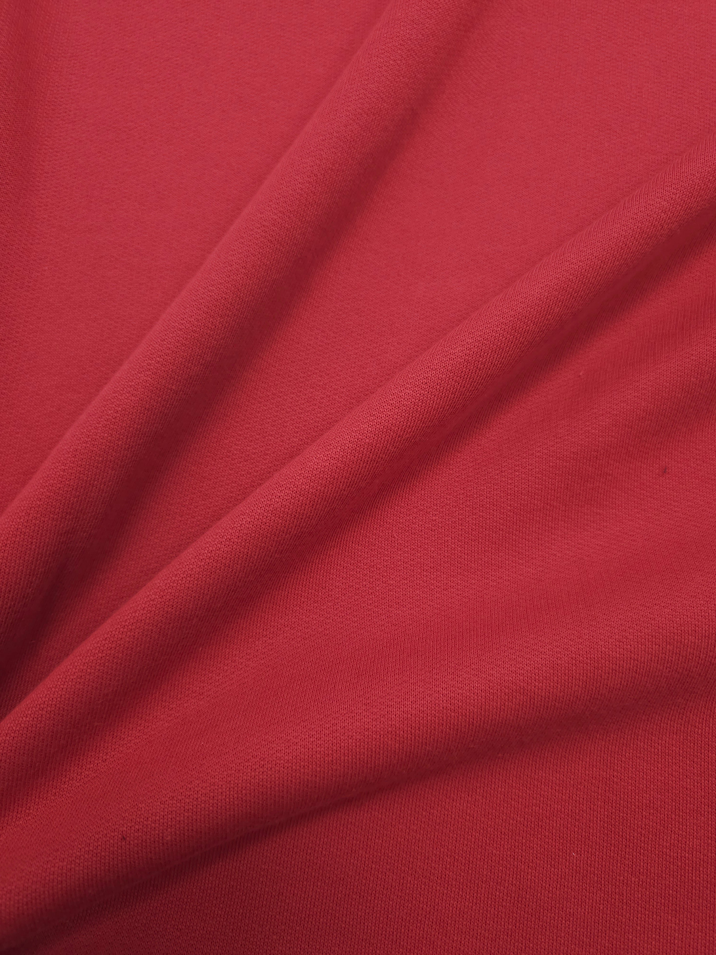 Red Fleece Backed Cotton Terry