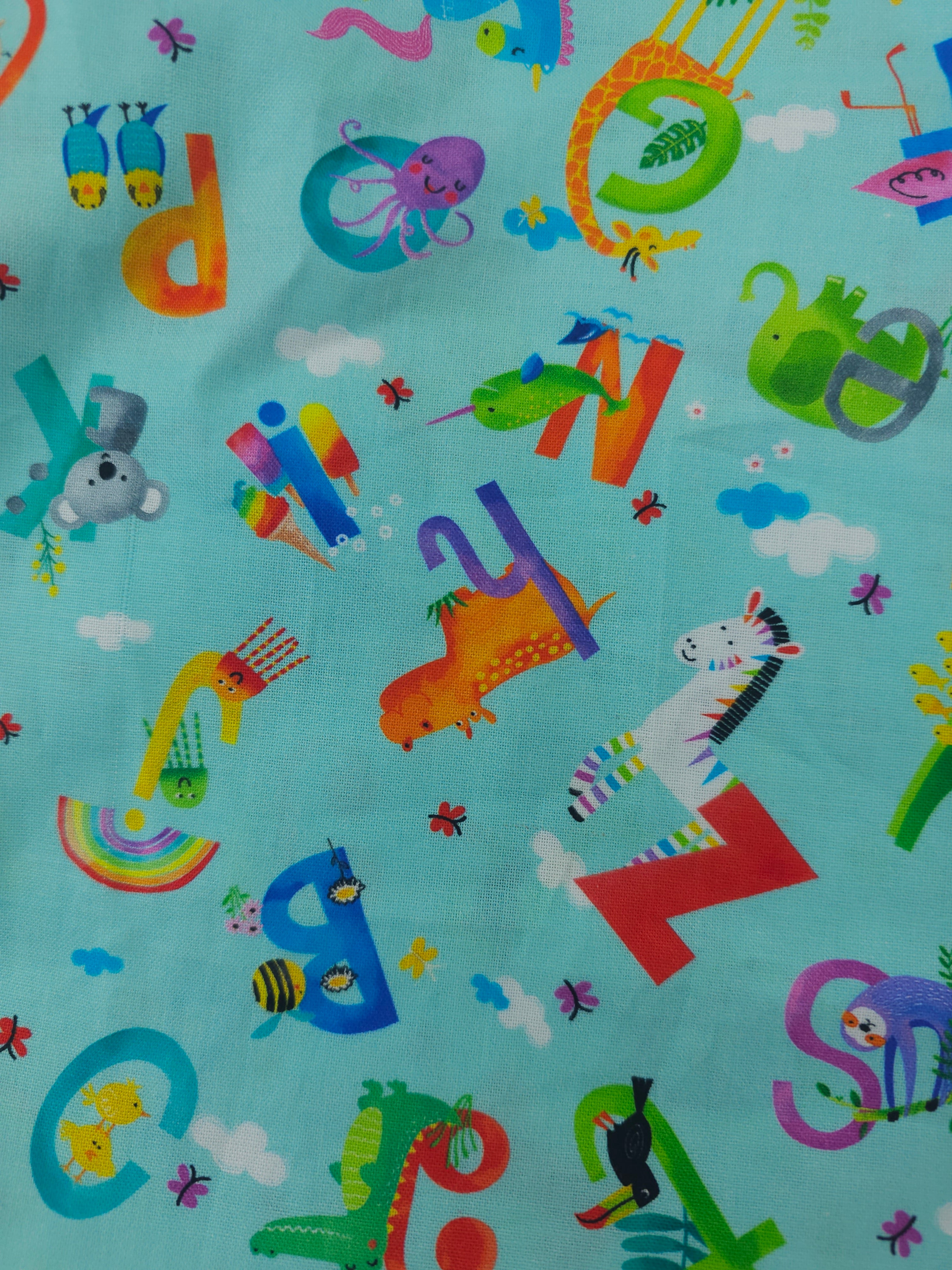 Animal alphabet Cotton- 2.4m piece