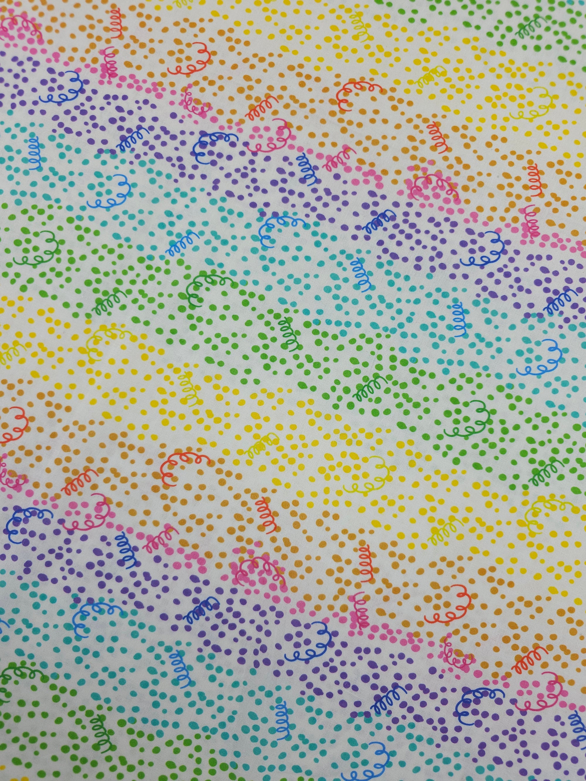 Rainbow Spiral Confetti Dots 100% Cotton - Joann