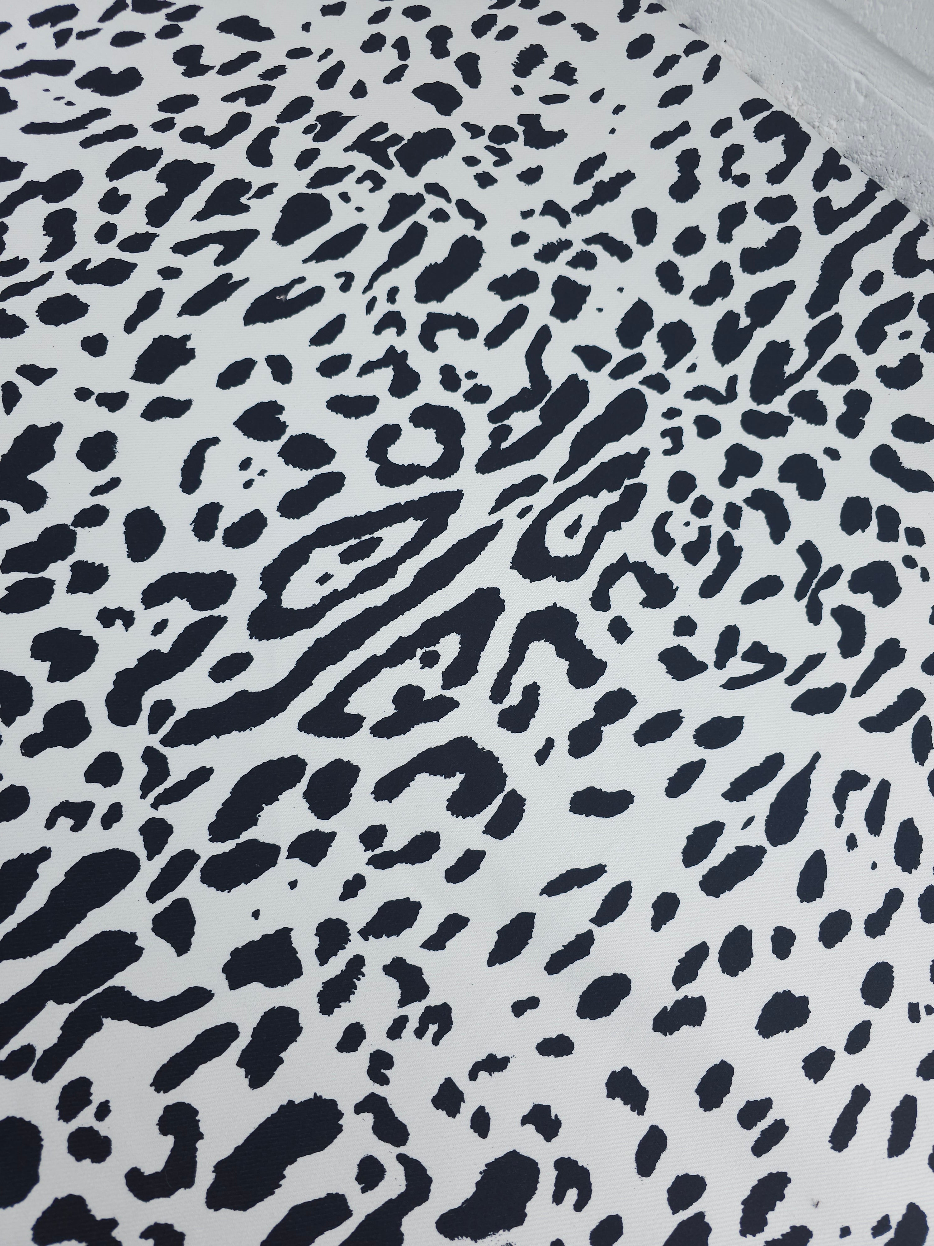 White/Black Leopard Denim