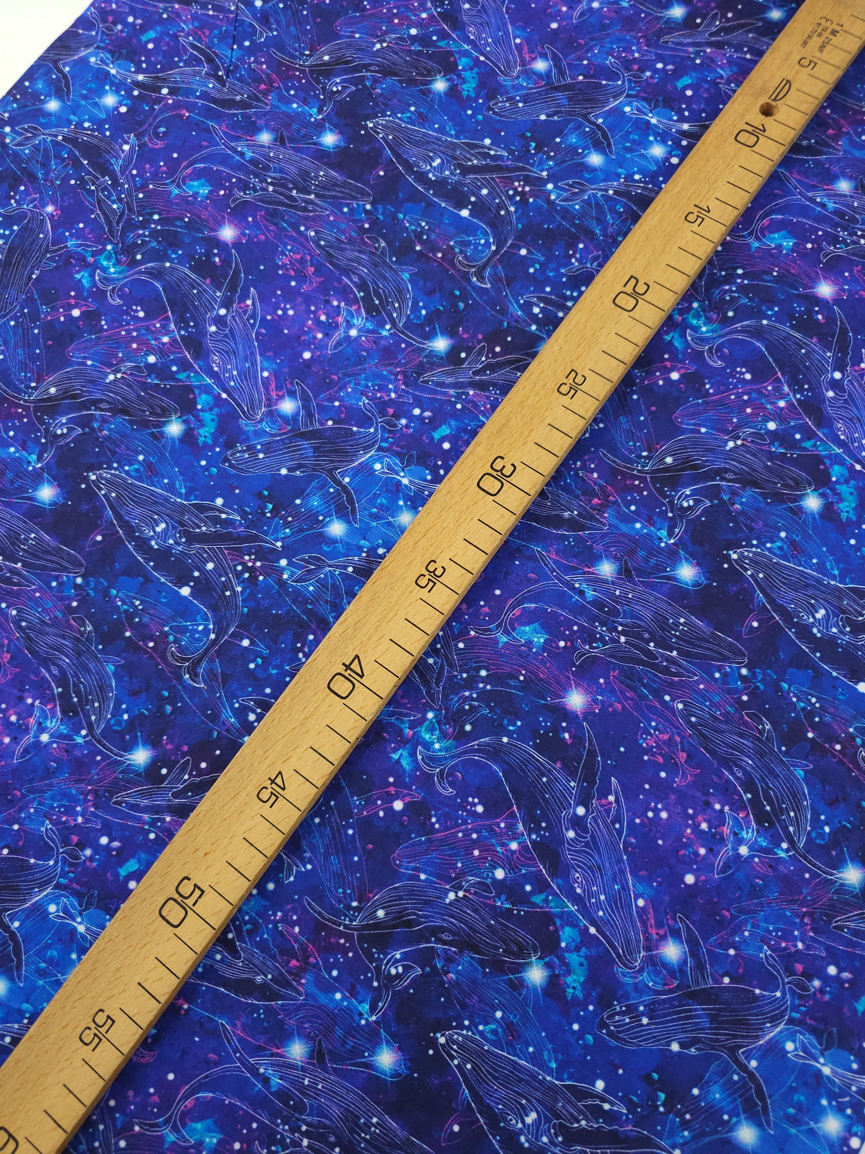 Midnight Starry Whales 100% Cotton