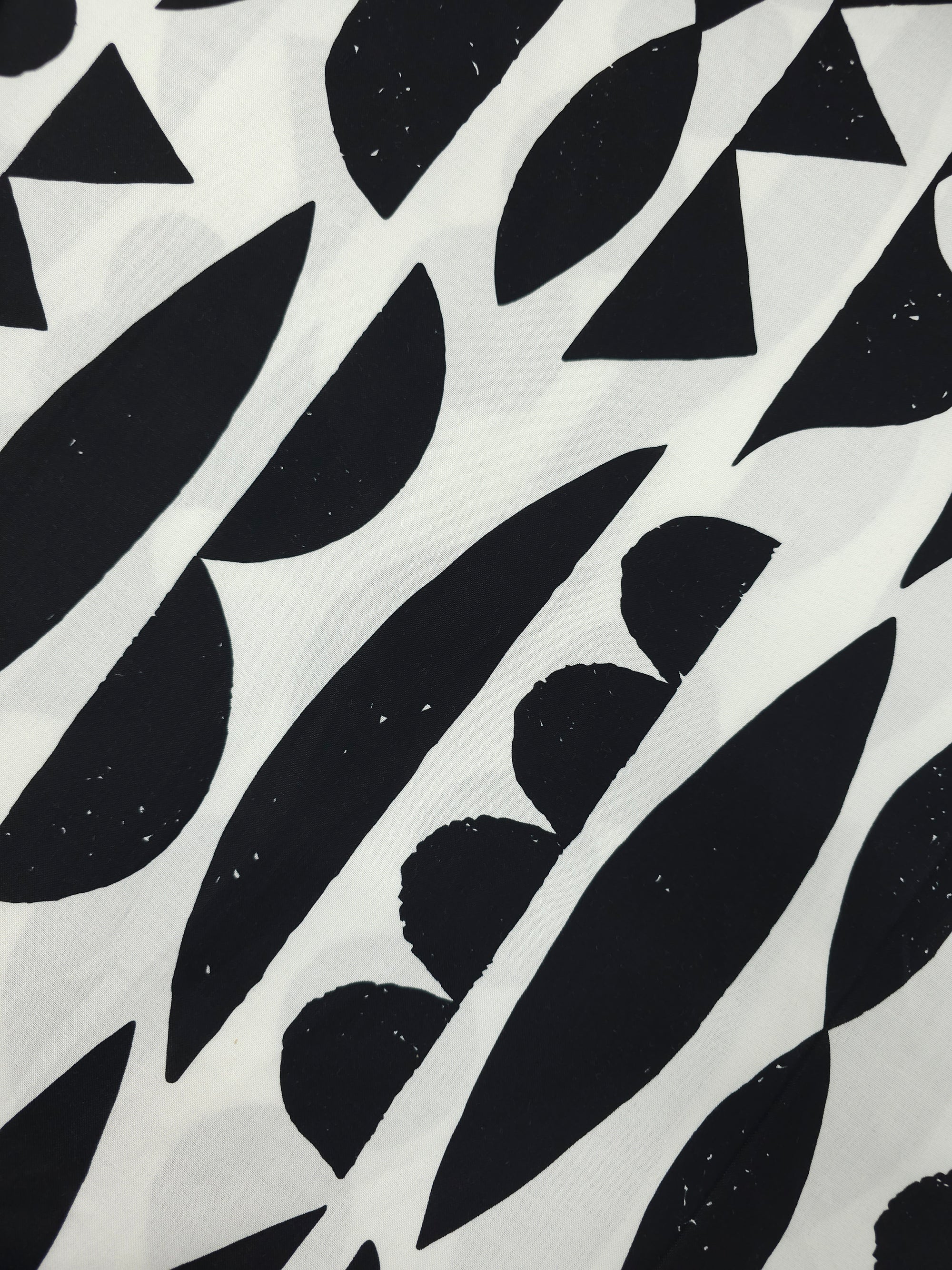 Black/Ivory Abstract Shape Sorter 100% Cotton 106" *EXTRA WIDE*