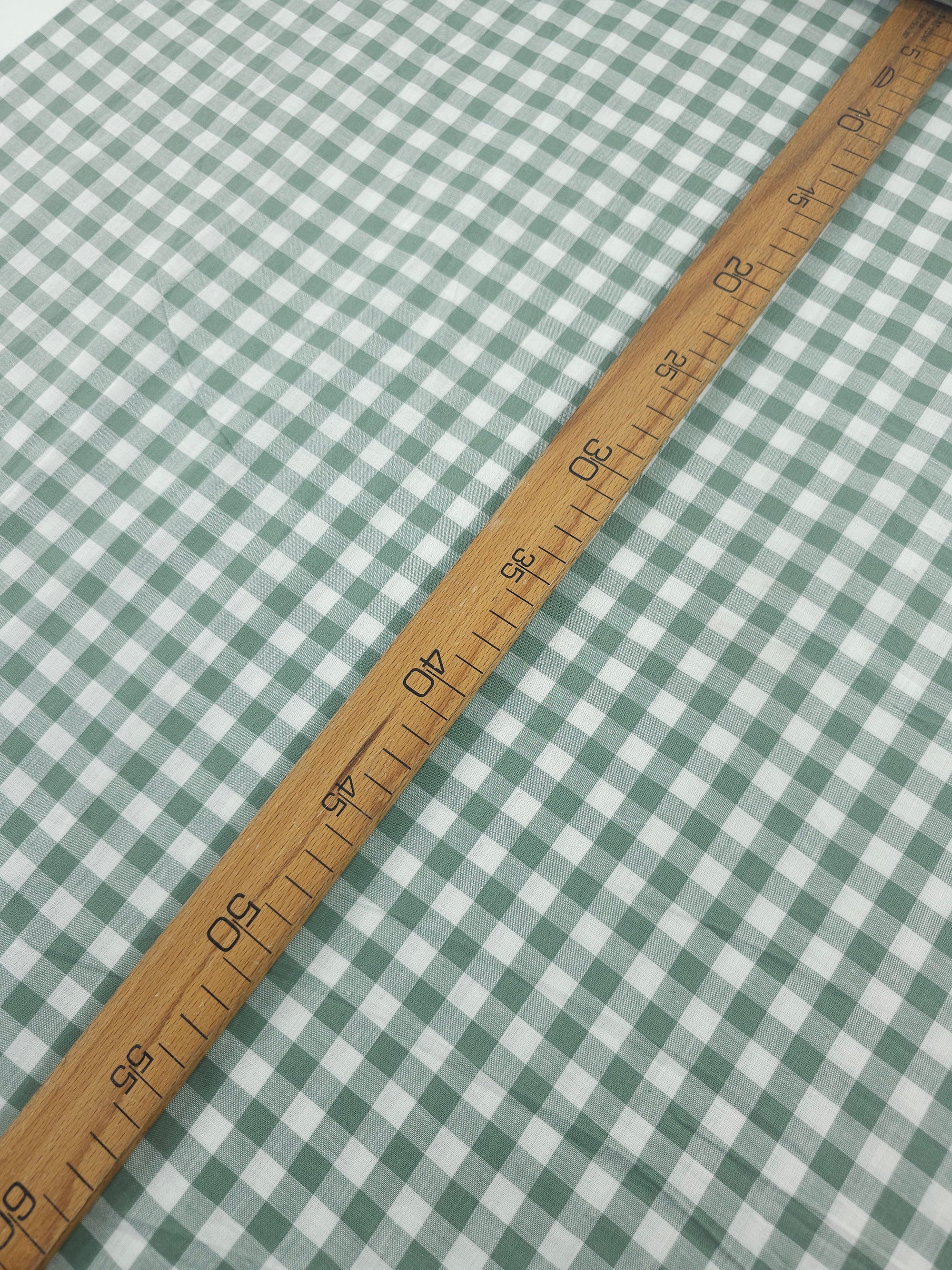 Pale Pine Green Gingham 100% Cotton 98" *EXTRA WIDE*