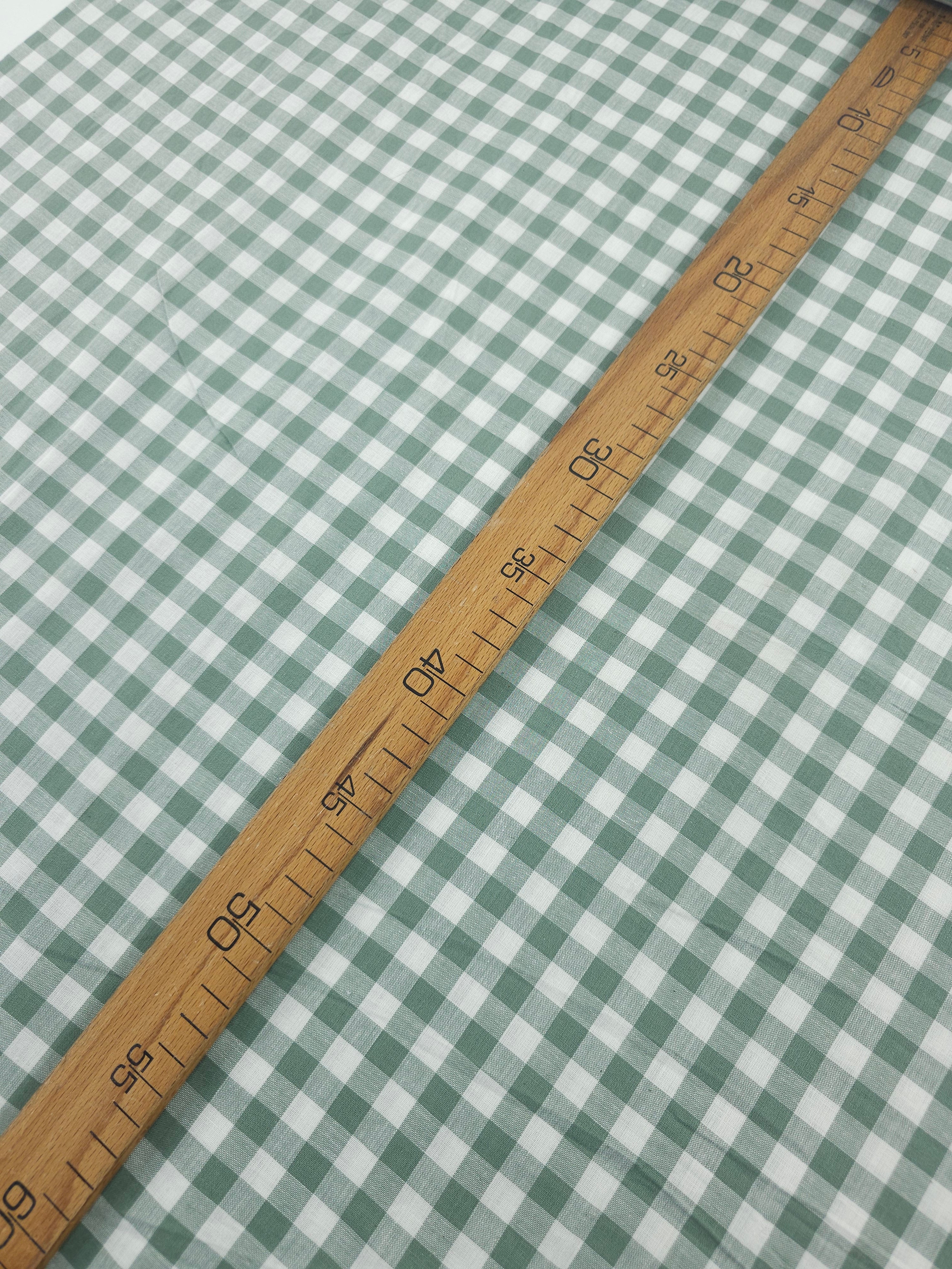Pale Pine Green Gingham 100% Cotton 98" *EXTRA WIDE*