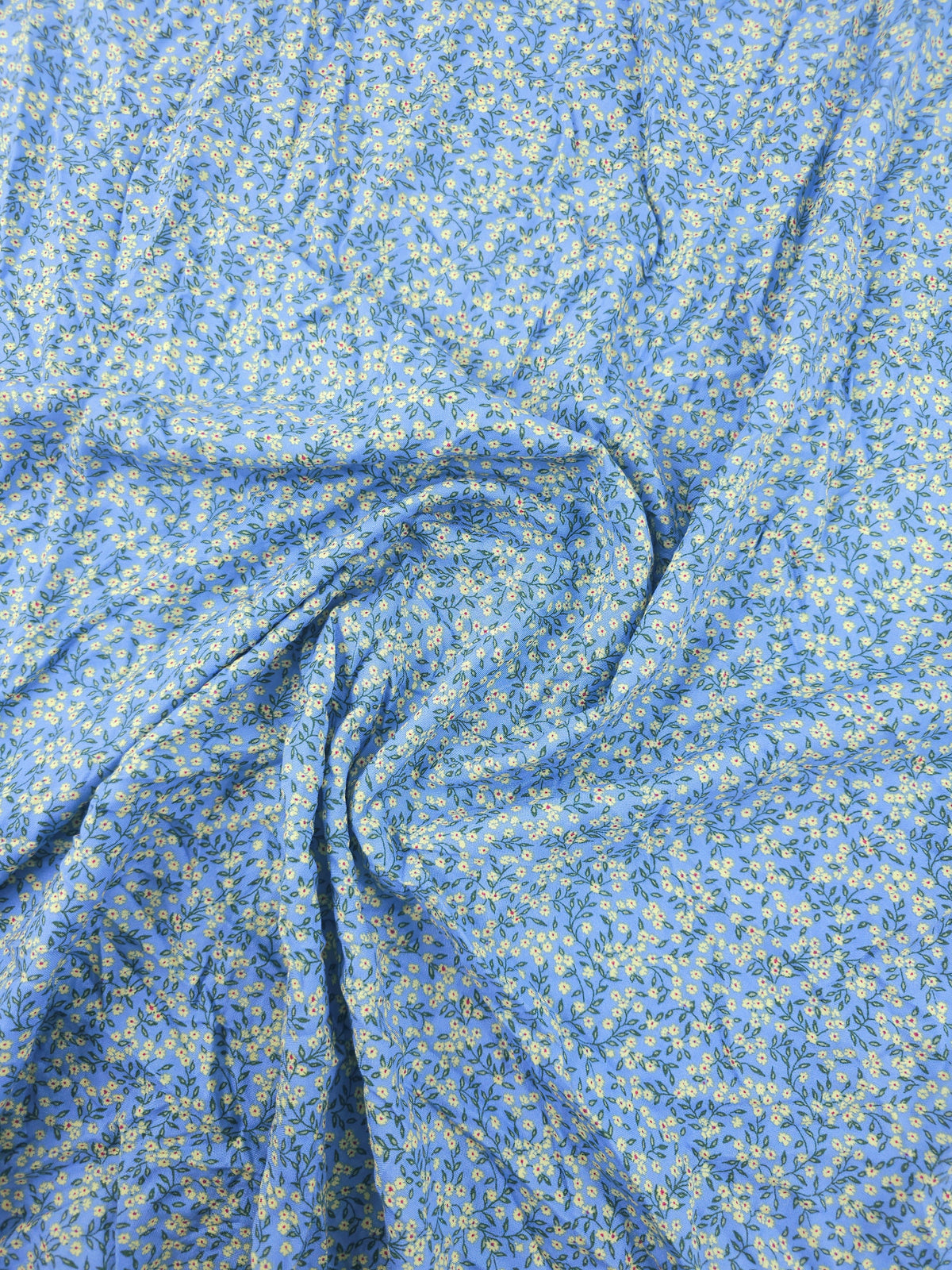 Blue/Yellow Mini Ditsy Floral Field Viscose Challis - Uniqlo