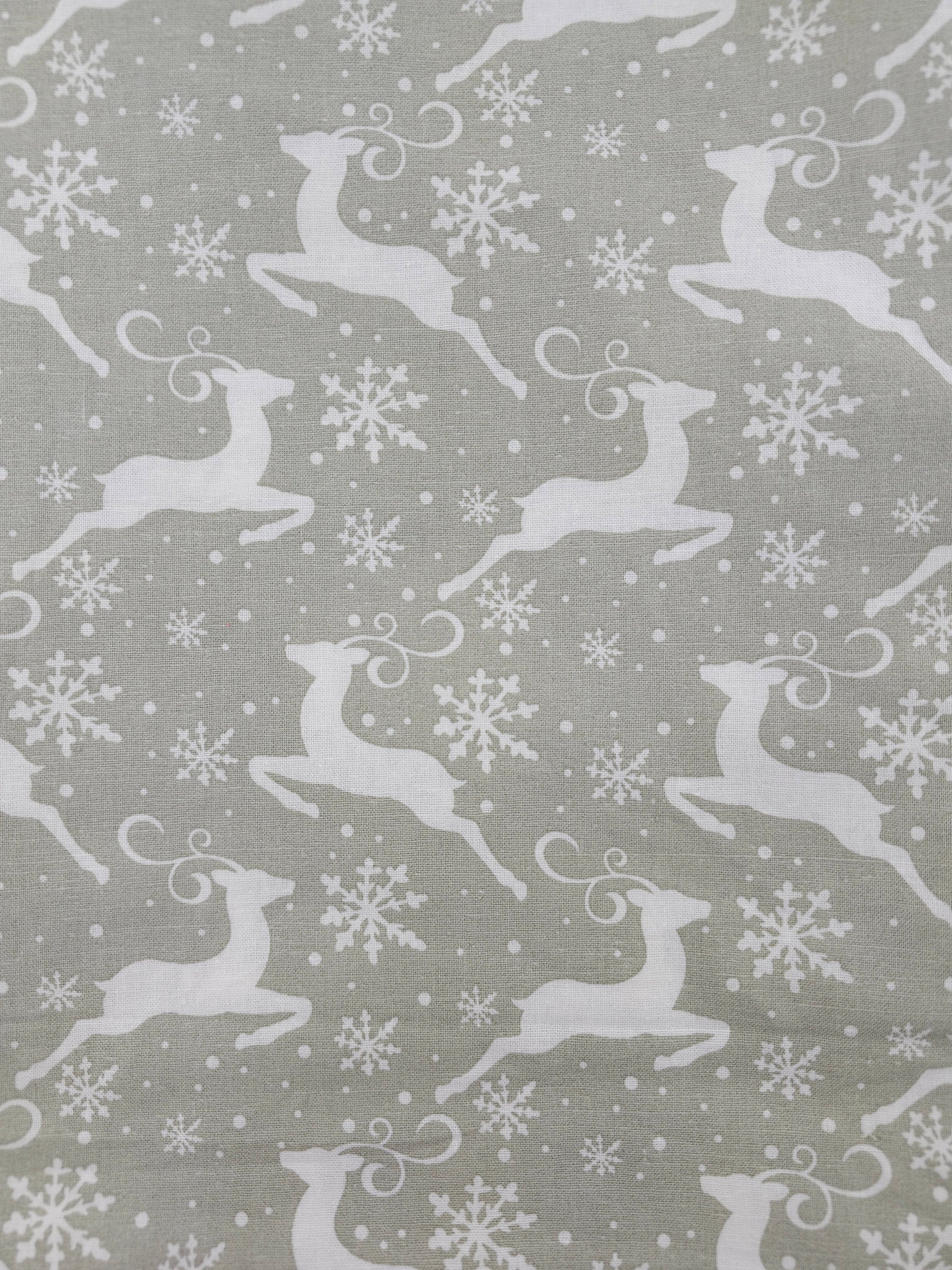 Grey beige reindeer Cotton- 2.5m piece
