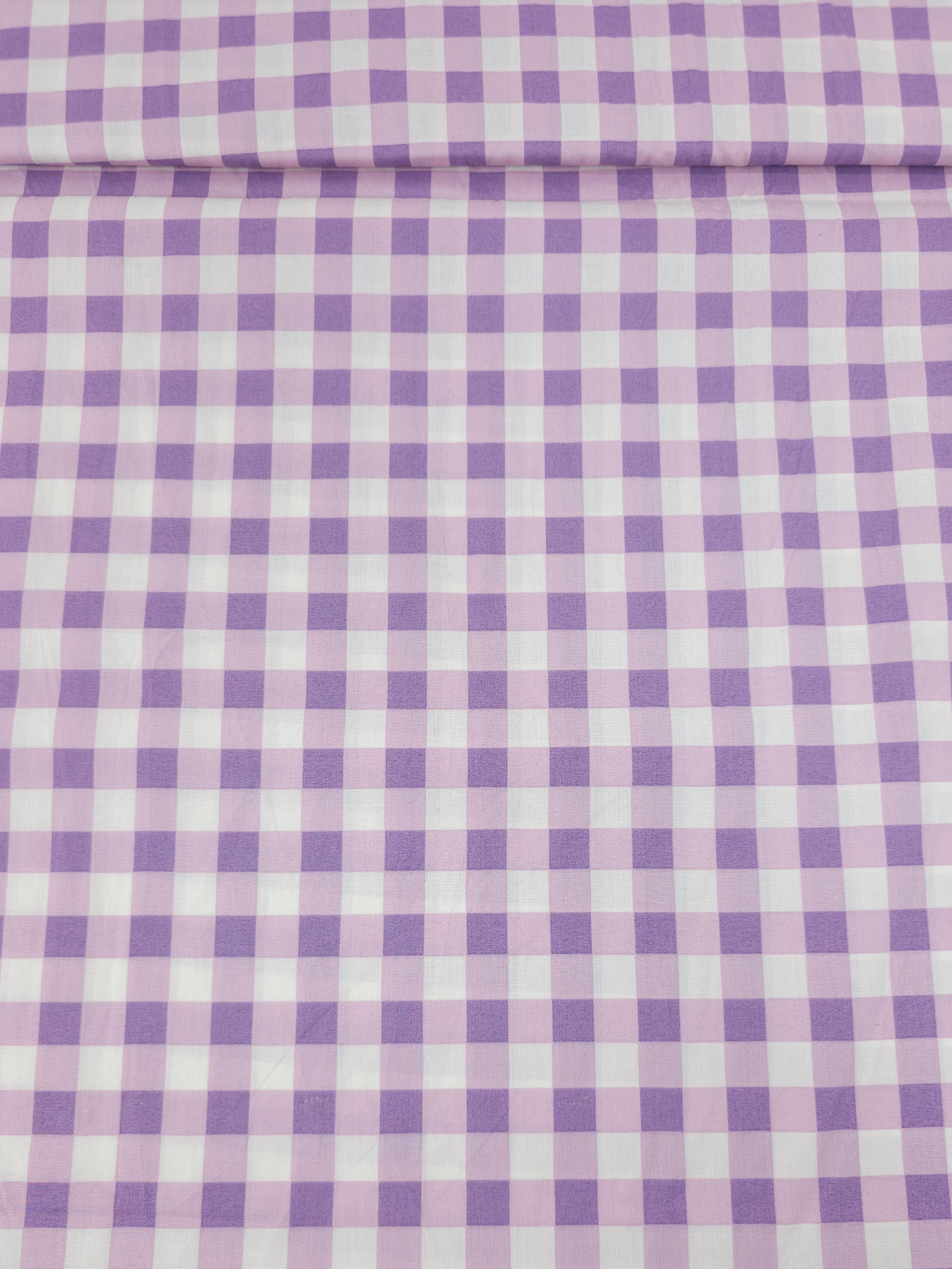 Purple/Warm Lilac Gingham Lightweight Cotton 57"