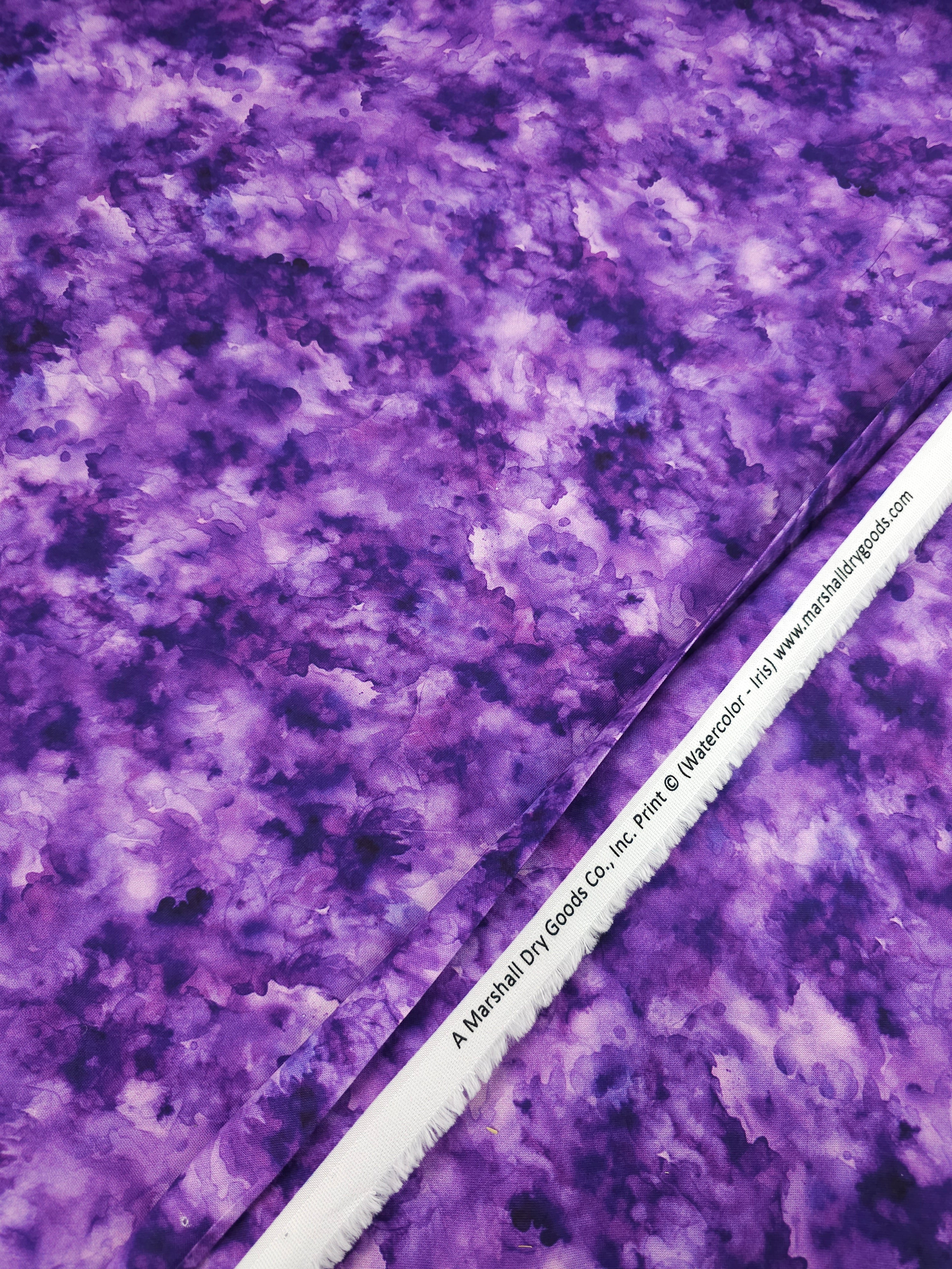 Purple Iris Watercolour Smoke 100% Cotton 108" *EXTRA WIDE*