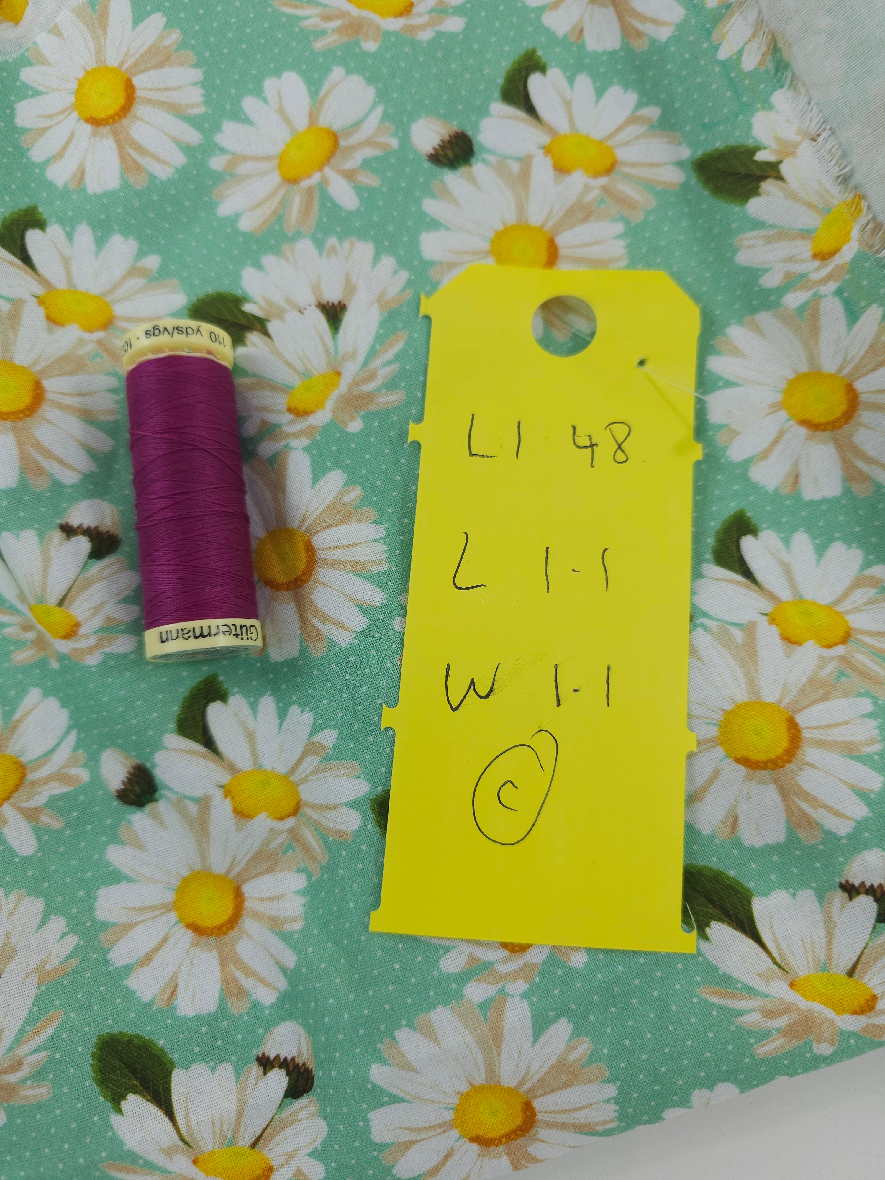 Mint daisy Cotton- 1.1m piece