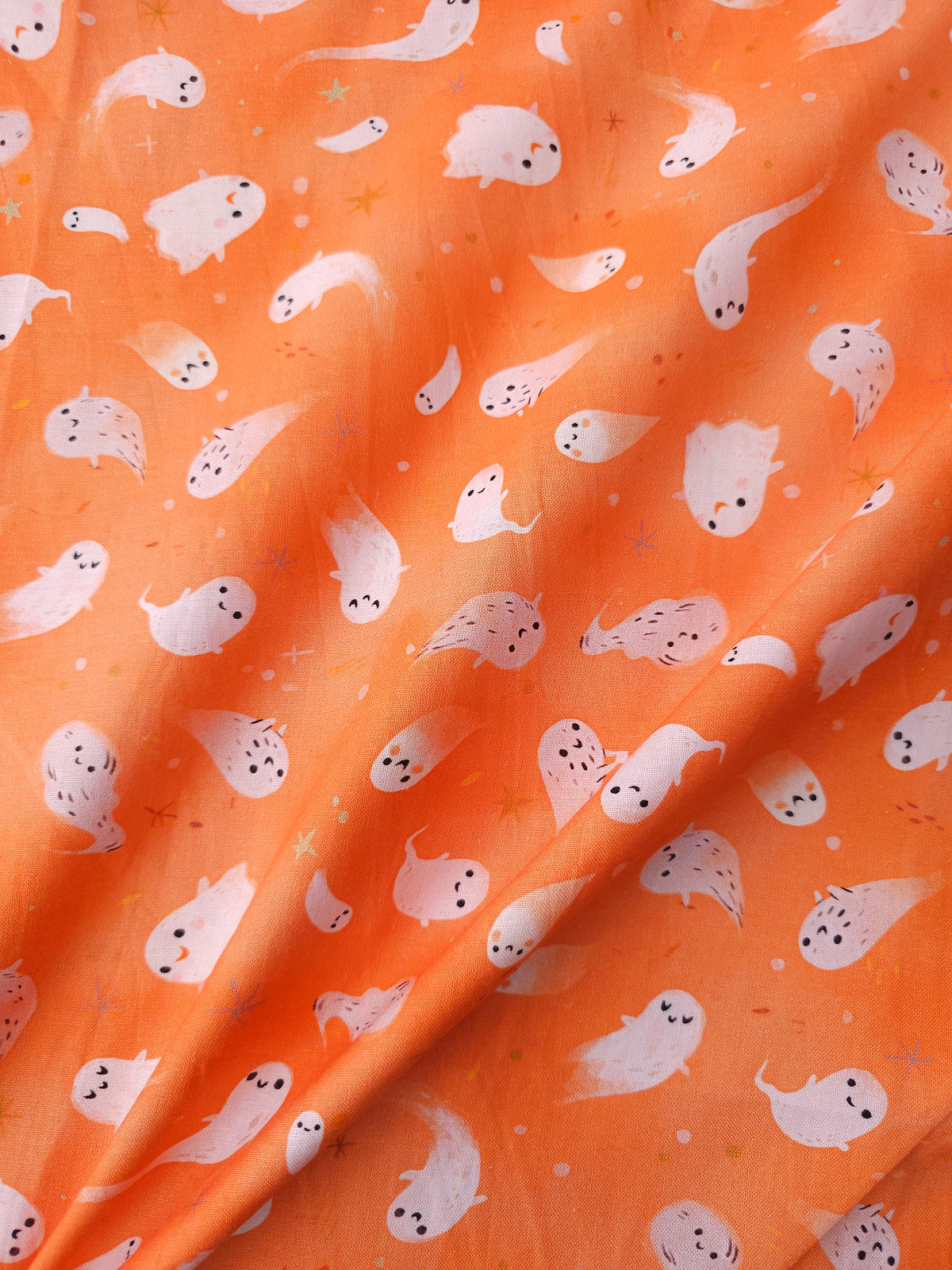 Orange Baby Ghost Pals 100% Cotton - Robert Kaufman