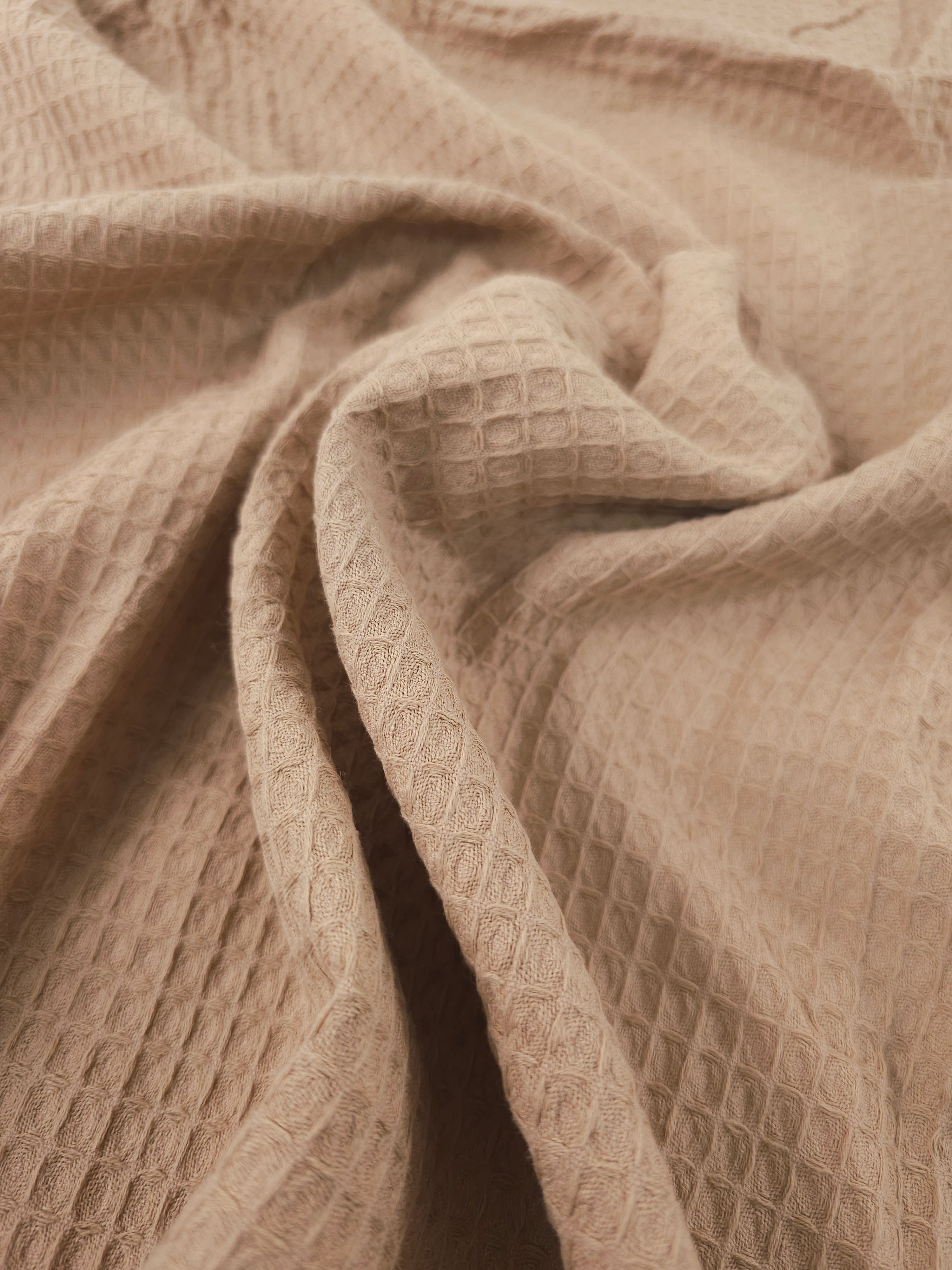 Sandy Beige Waffle Cotton *EXTRA WIDE*