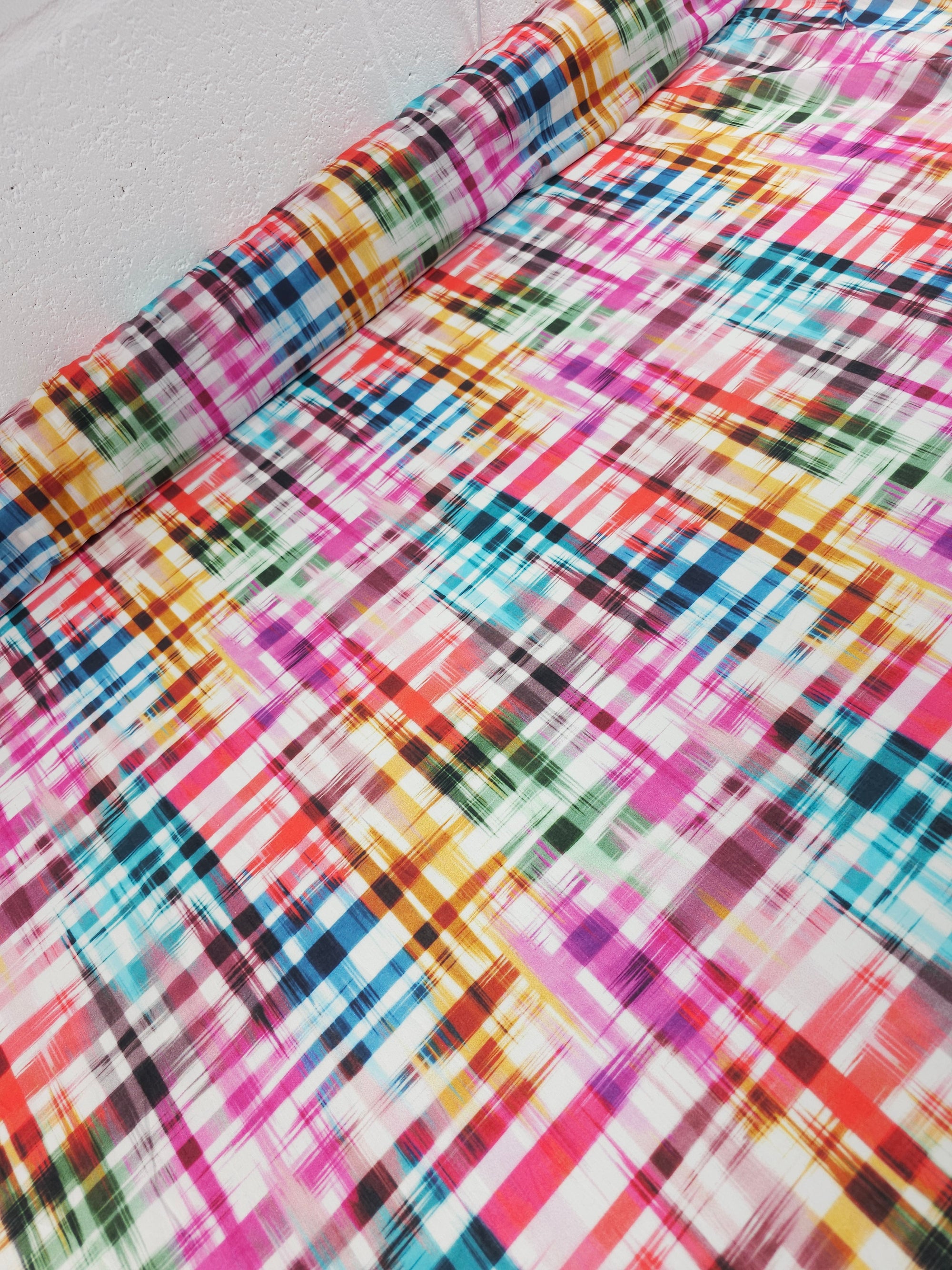 Multicolour Static Criss Cross Cotton Voile
