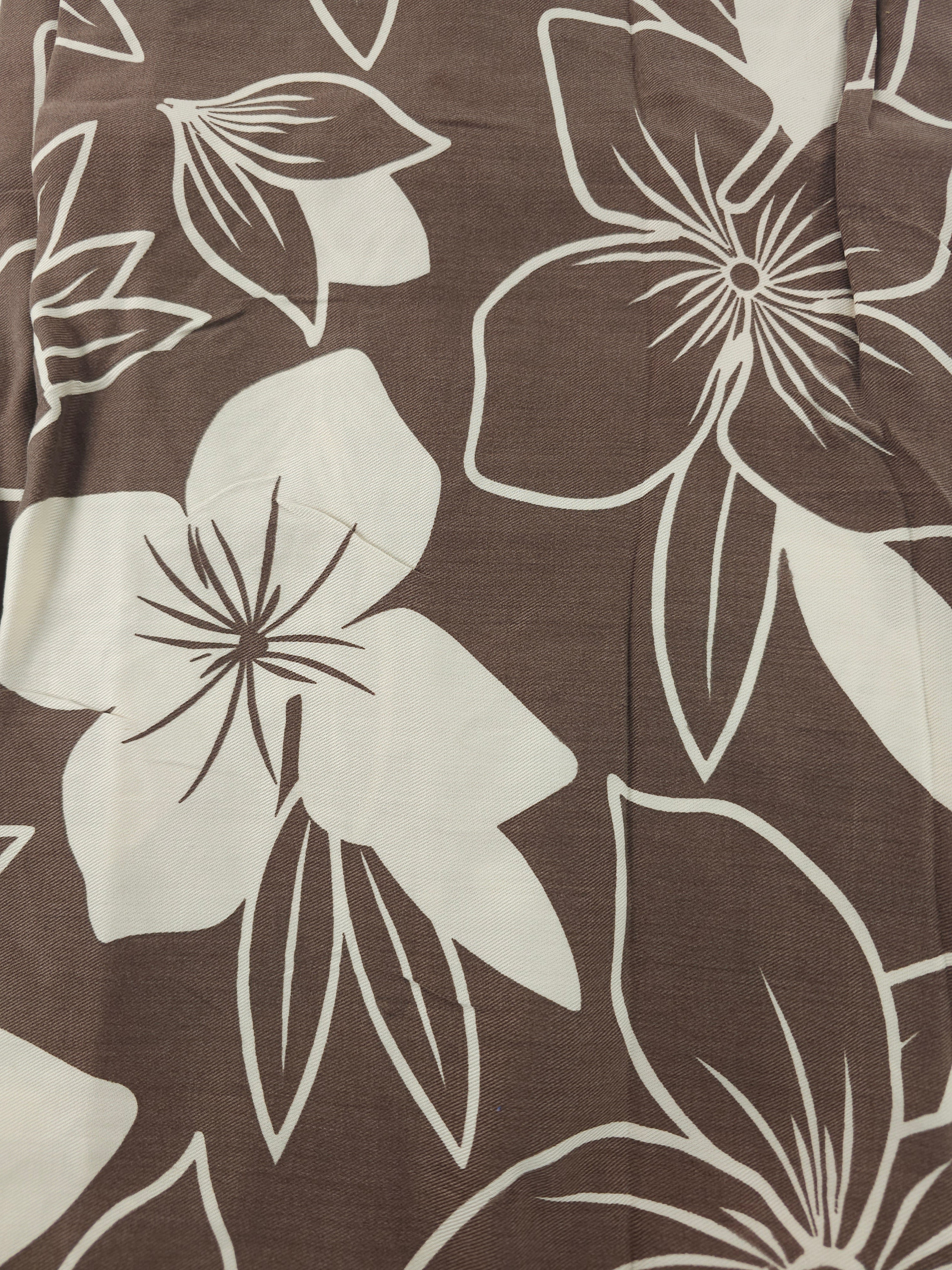 Brown reverse flower Viscose- 2m piece