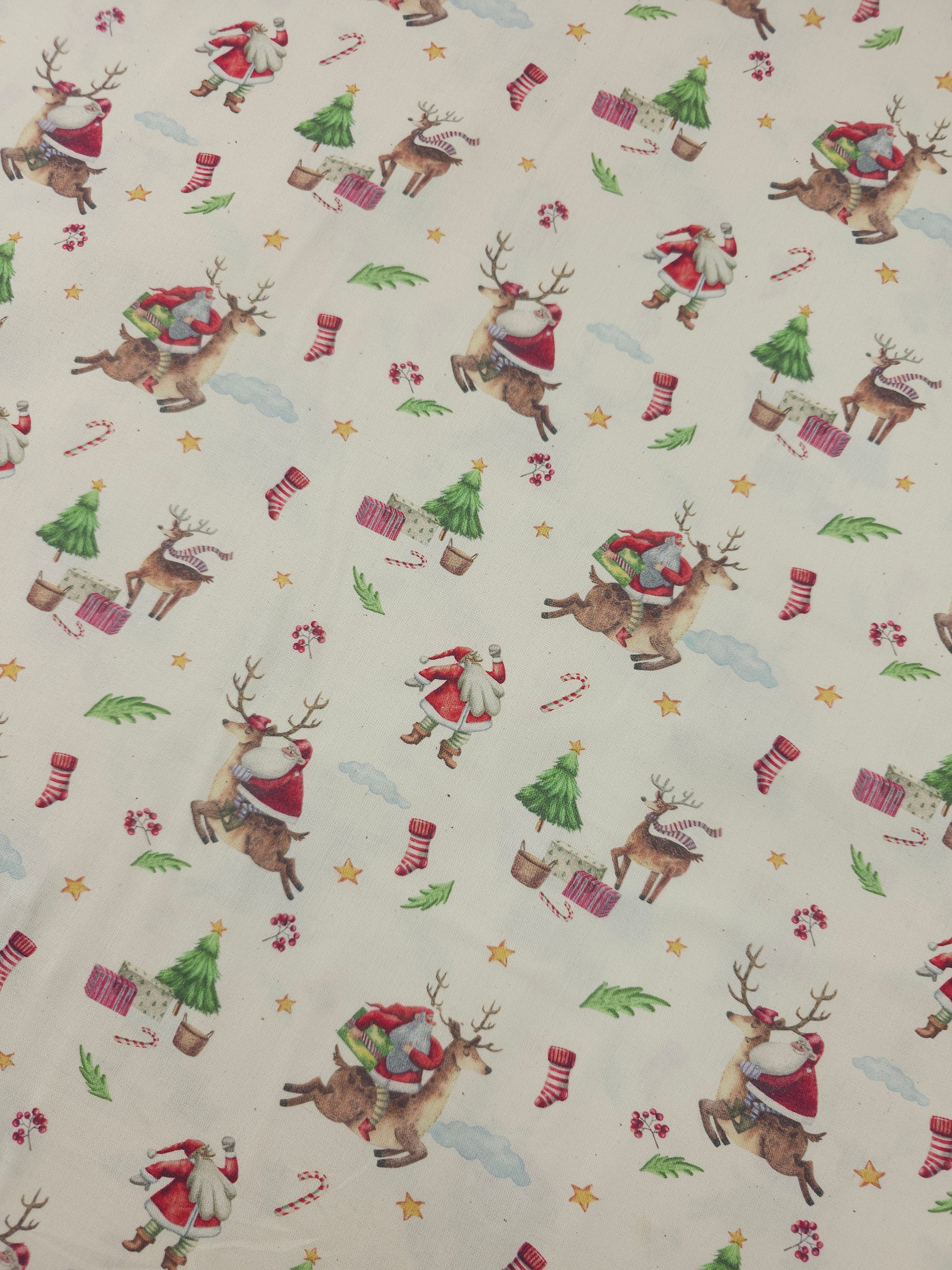 Santa's Reindeer Ride 100% Cotton 60"