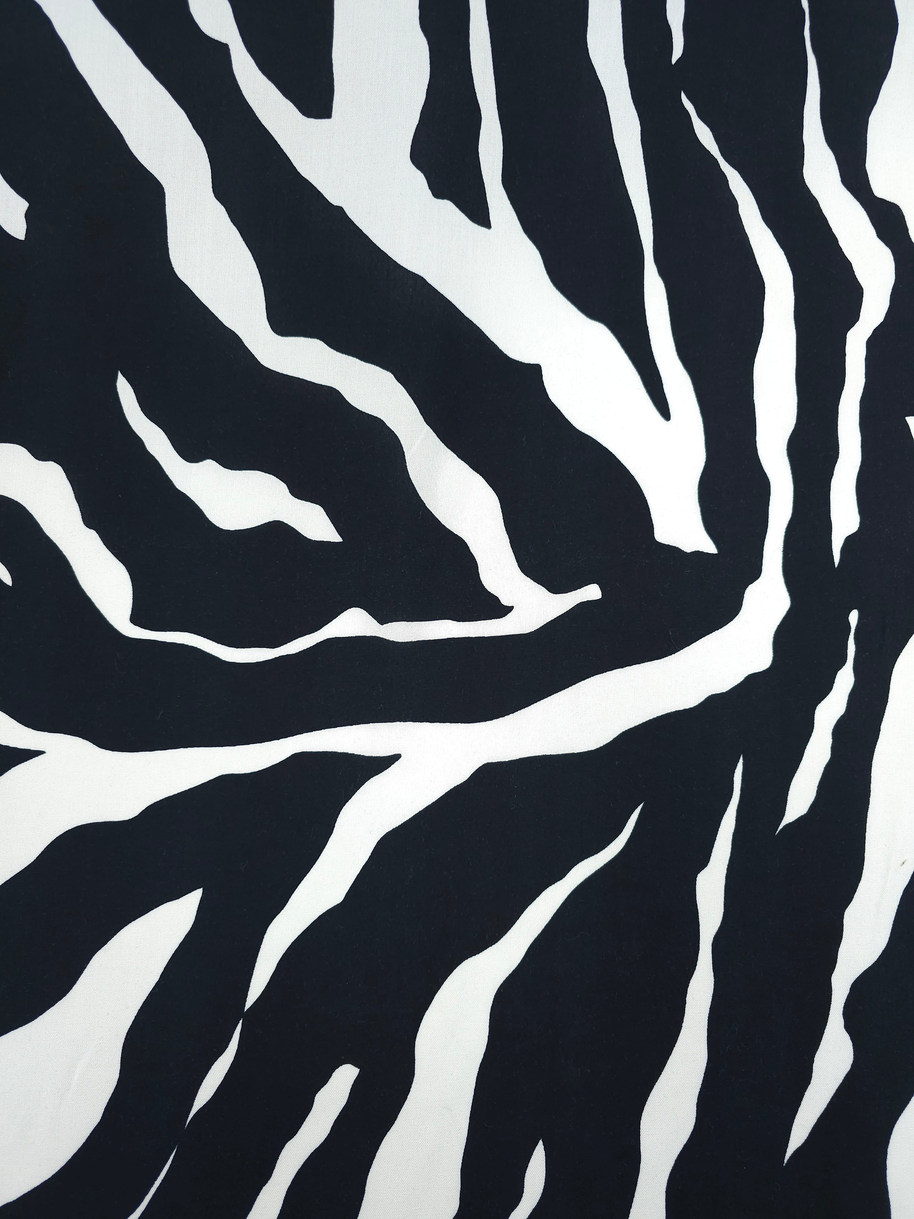 Black/White Animal Stripe Viscose Challis
