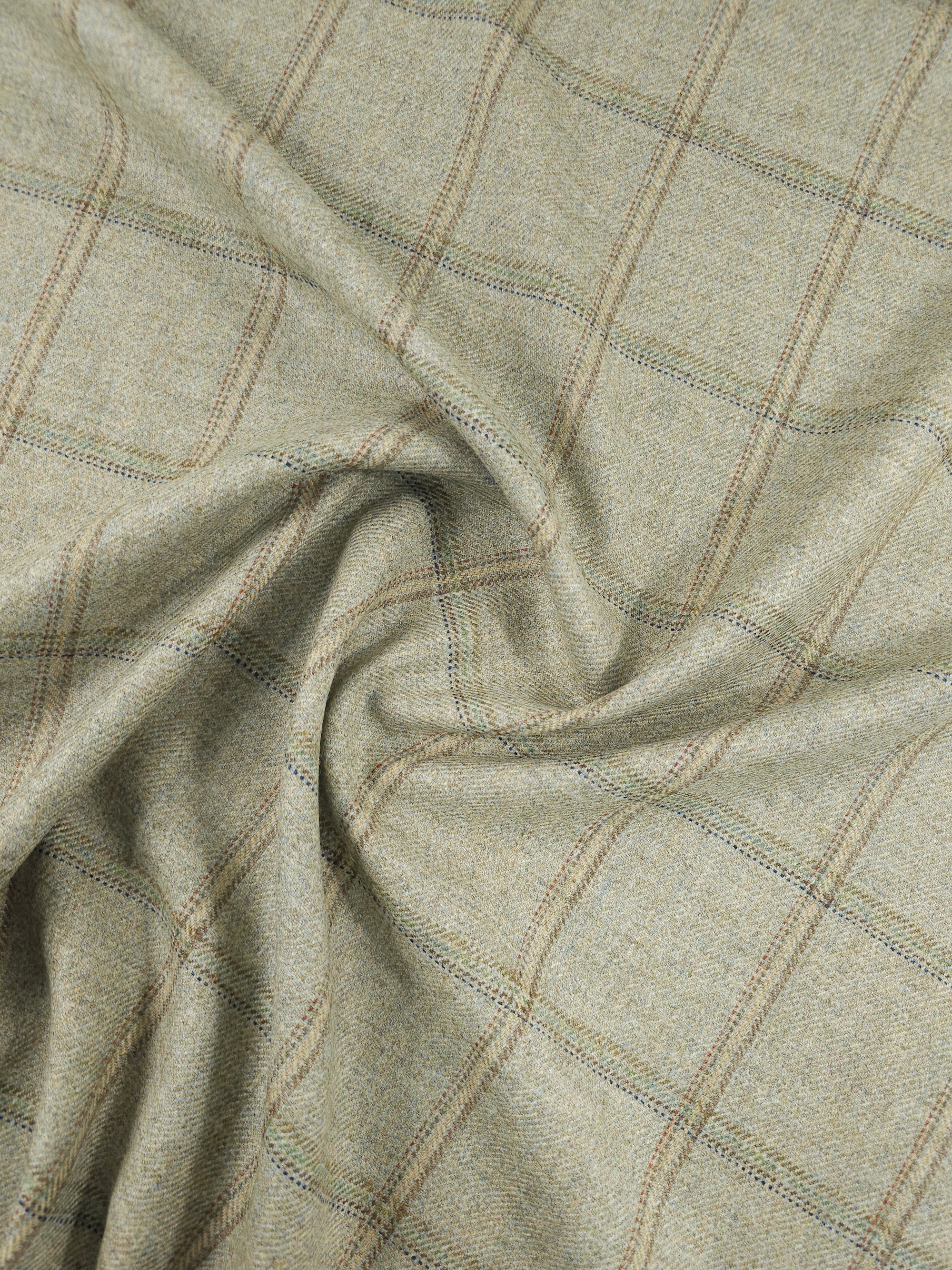 Greige Square Check Soft 100% Wool *ABRAHAM MOON*