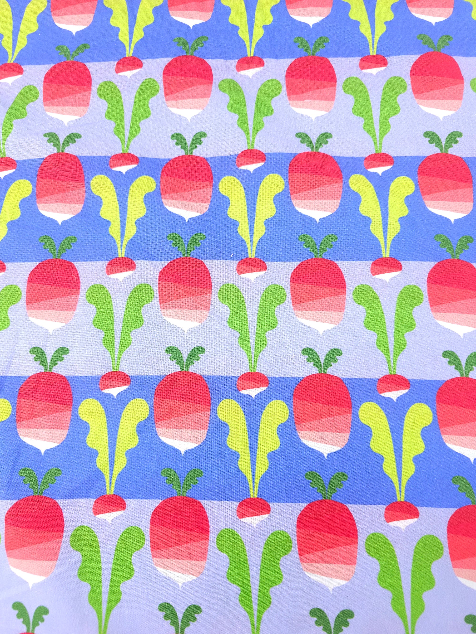 Red/Blue Novelty Radish 100% Cotton - Free Spirit
