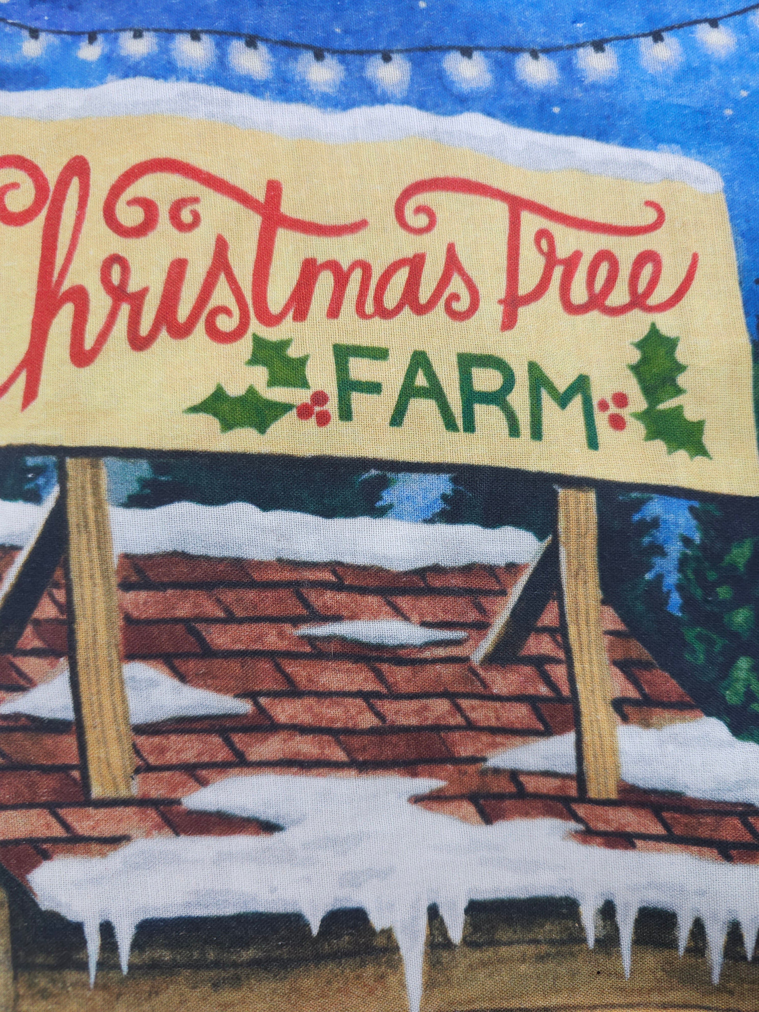 Christmas tree farm Cotton panel- 2m piece