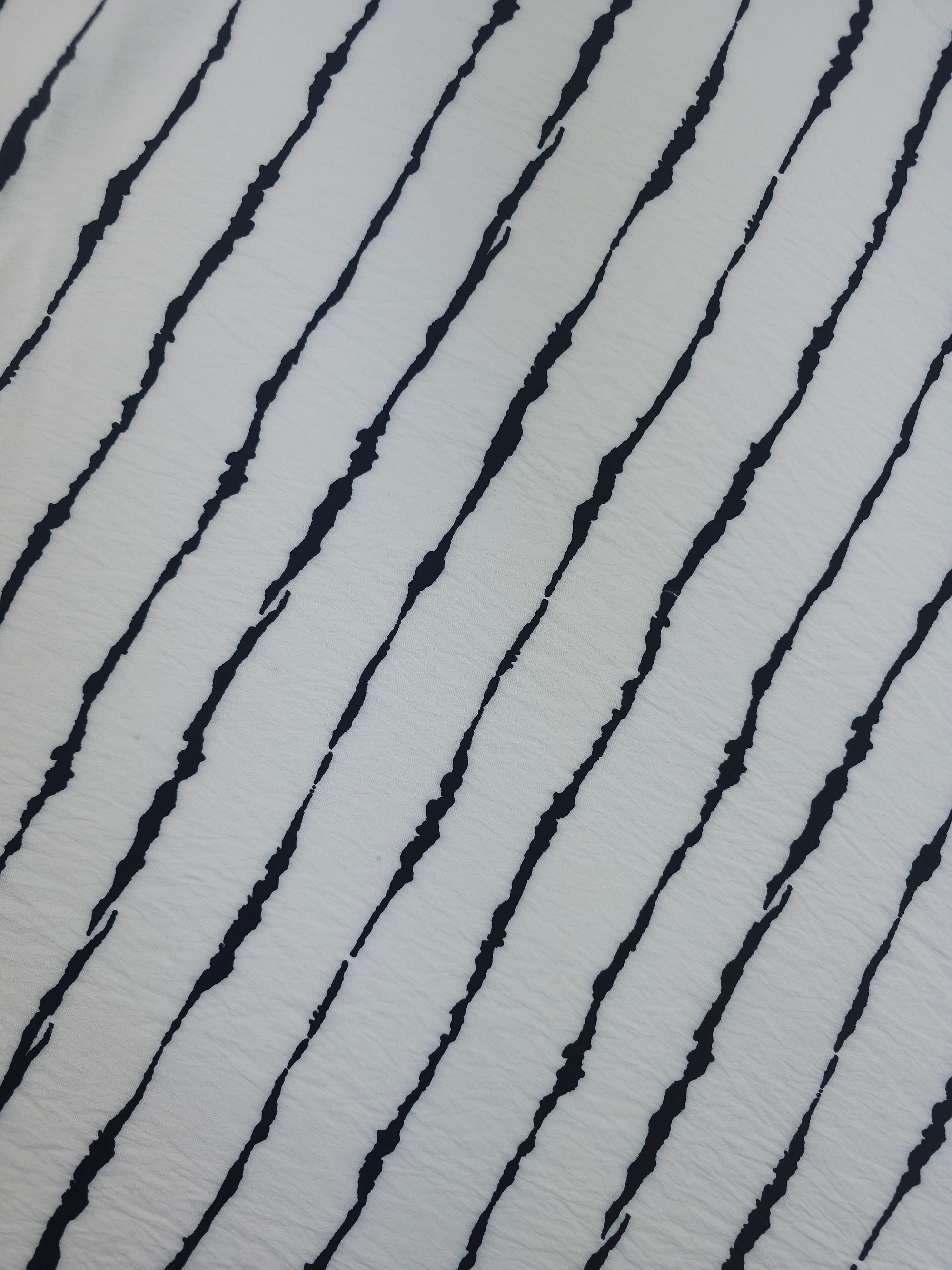 Black/White Twine Stripe Modal Viscose