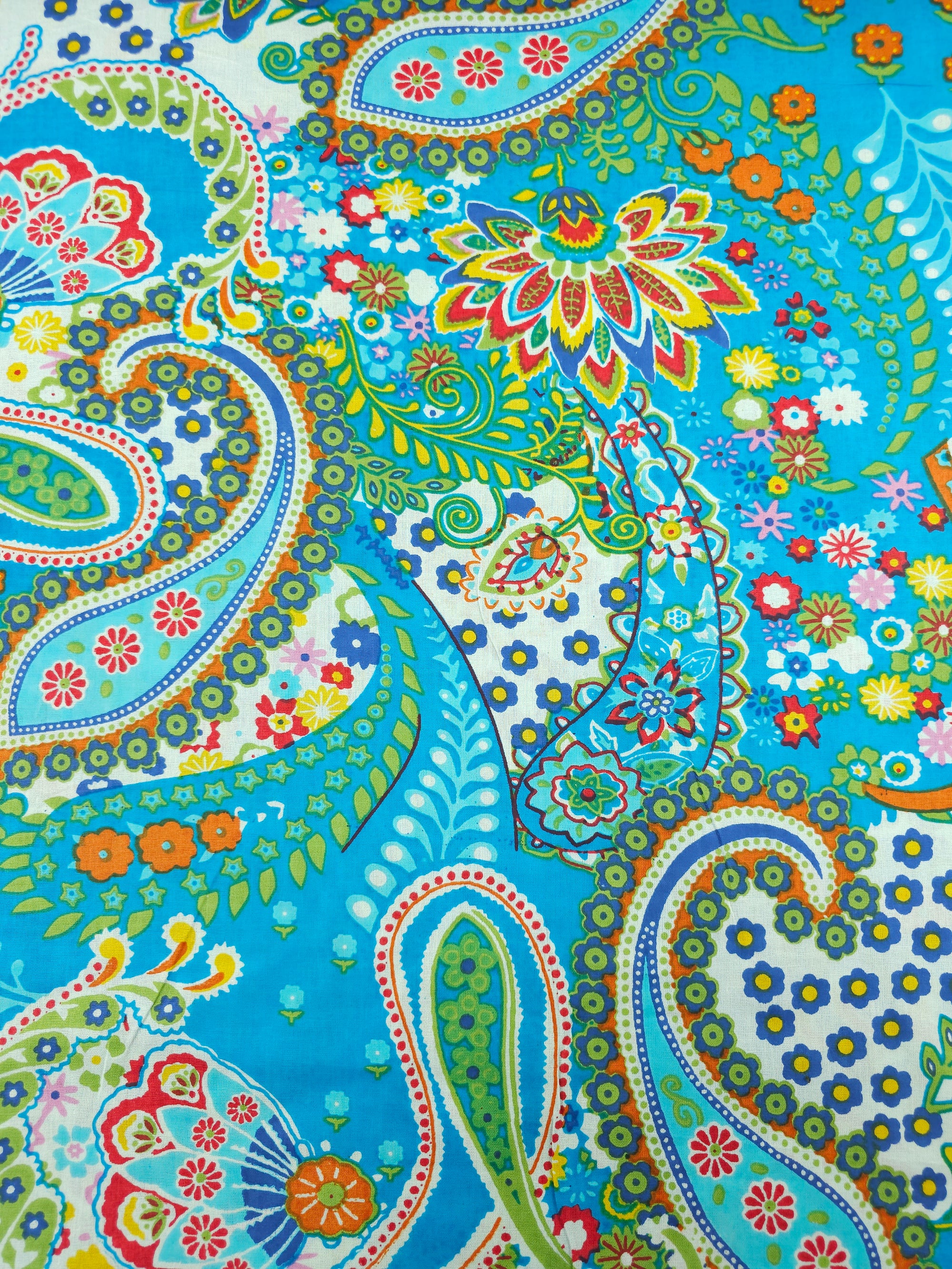 Blue Paisley Fiesta Cambric Cotton