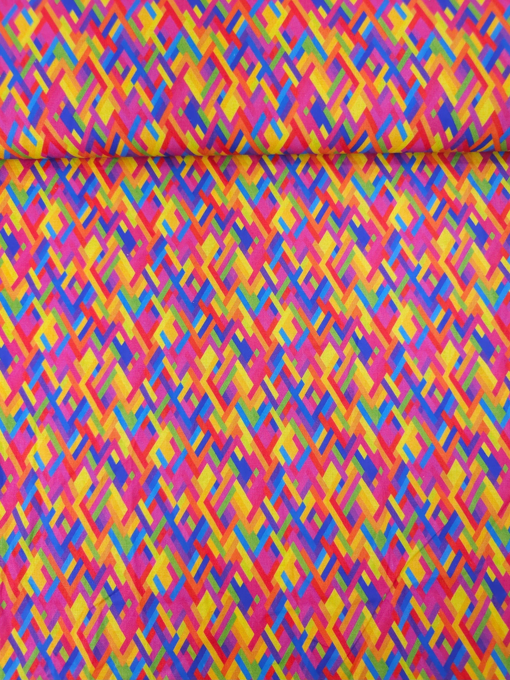 Multicolour Geometric Sticks 100% Cotton