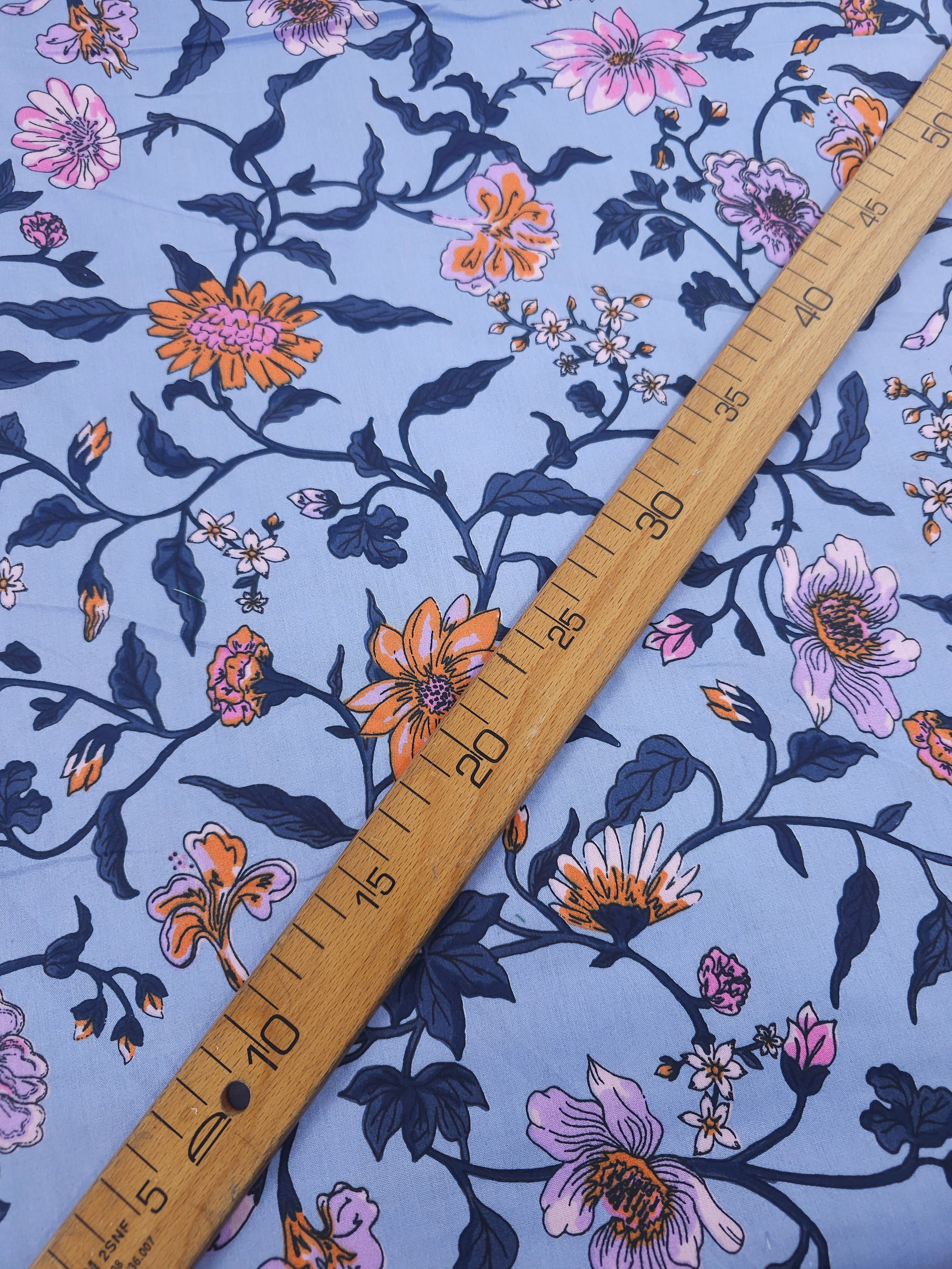 Periwinkle Blue Floral Vine 100% Cotton 70” - Urban Outfitters *EXTRA WIDE*