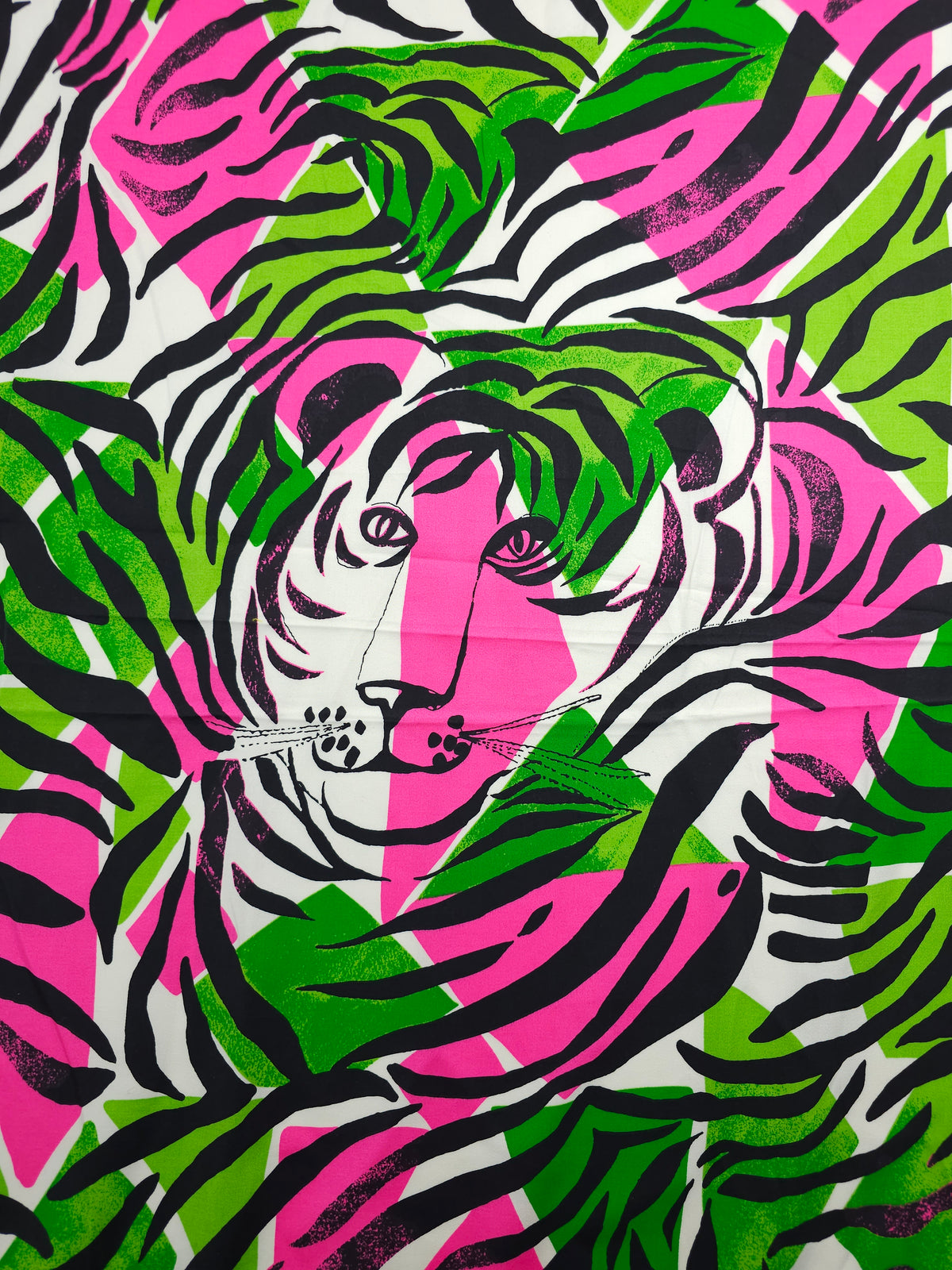 Neon Pink/Green Tiger Stripe Lightweight Cotton Sateen - Lilly Pulitzer