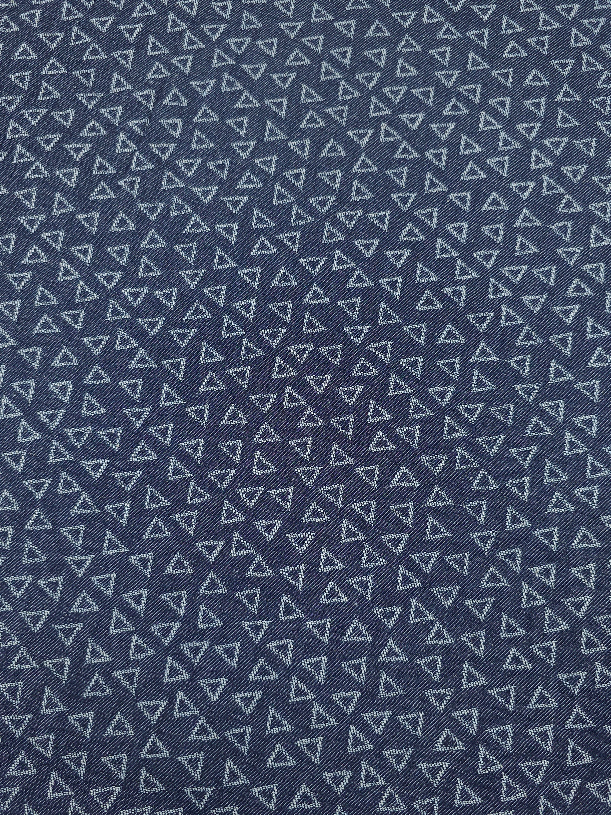 Navy Geometric Triangles Denim