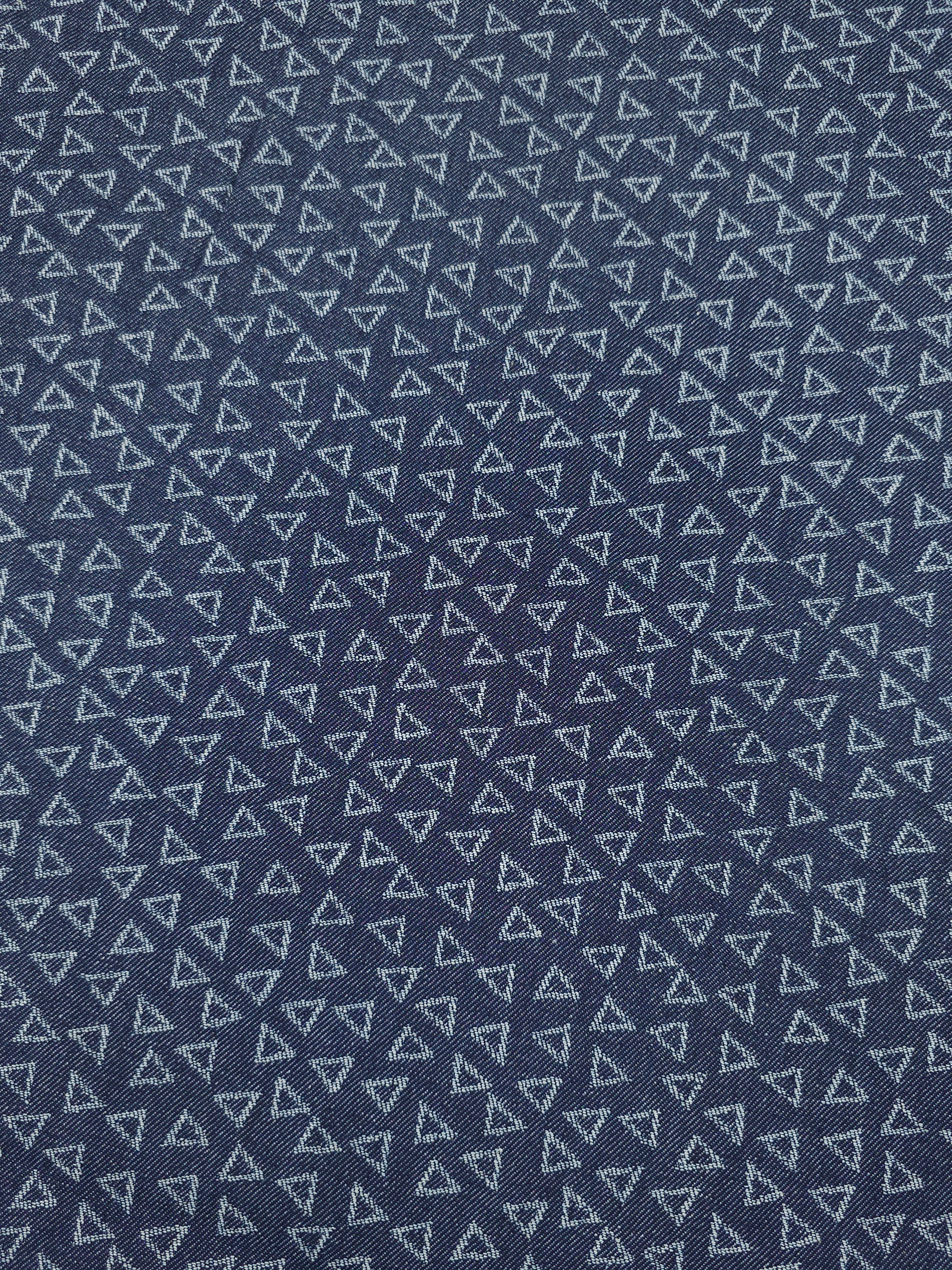 Navy Geometric Triangles Denim