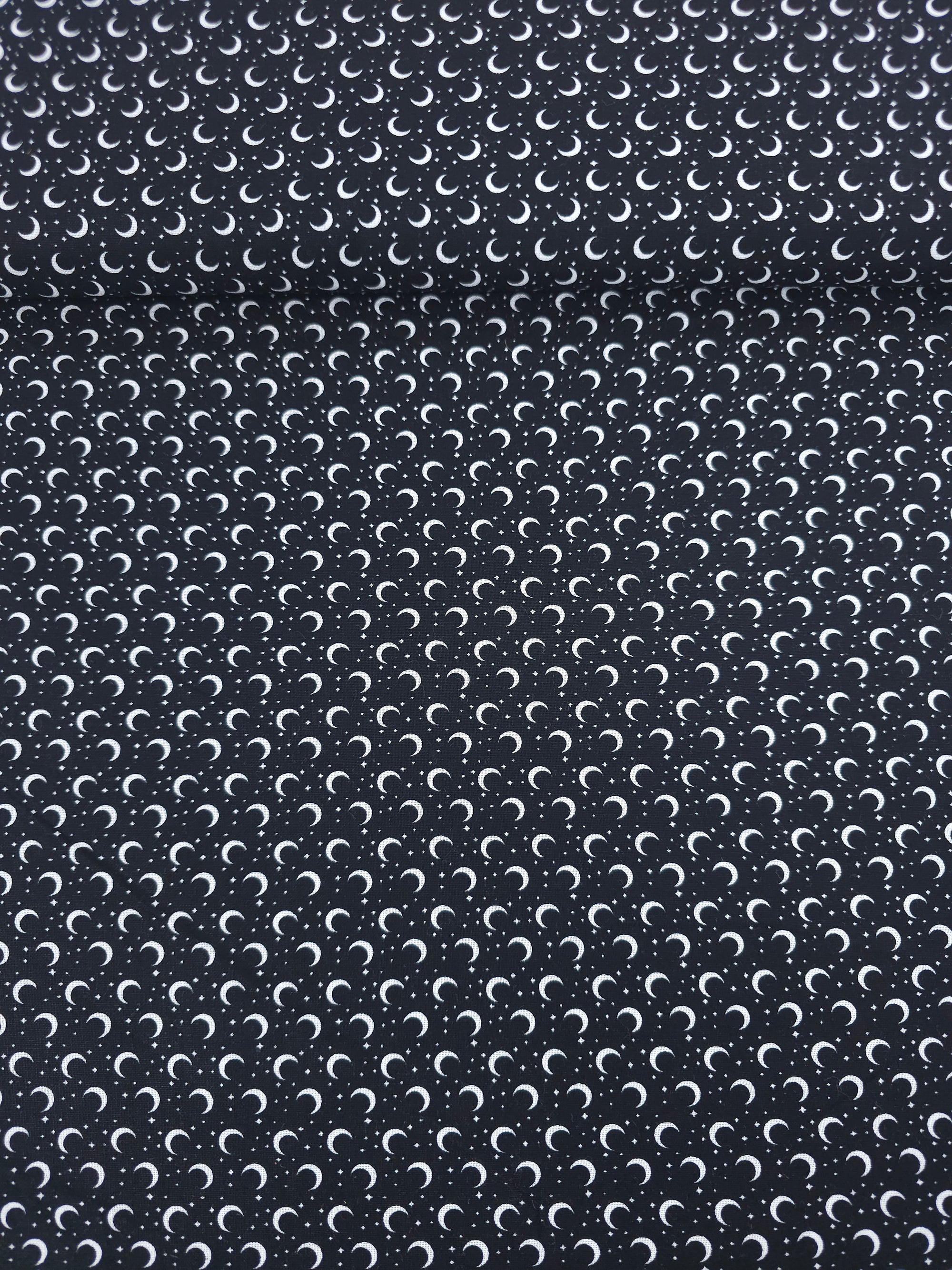 Black/White Mini Crescent Moon 100% Cotton