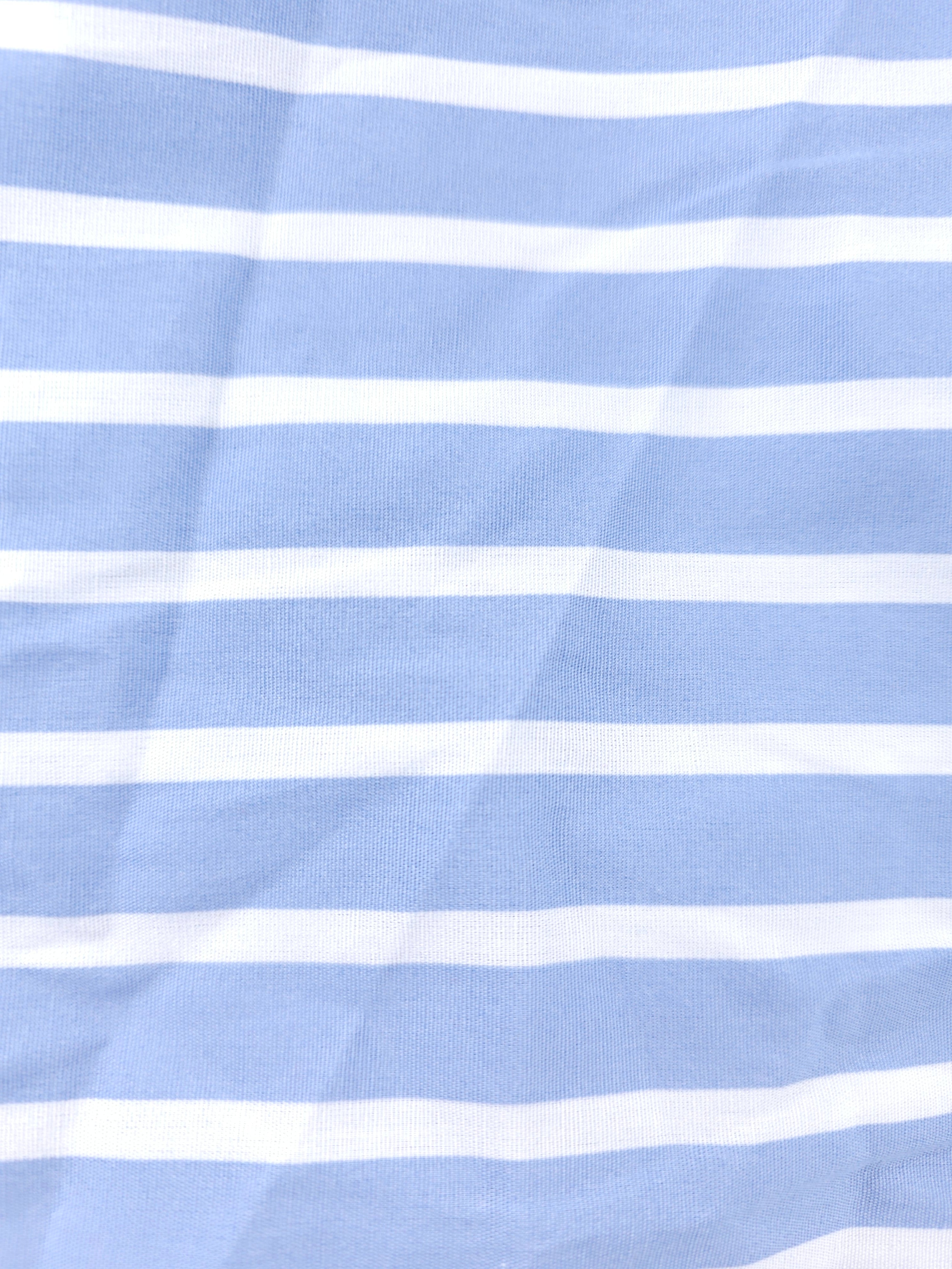 Thick baby blue striped Polycotton- 3m piece