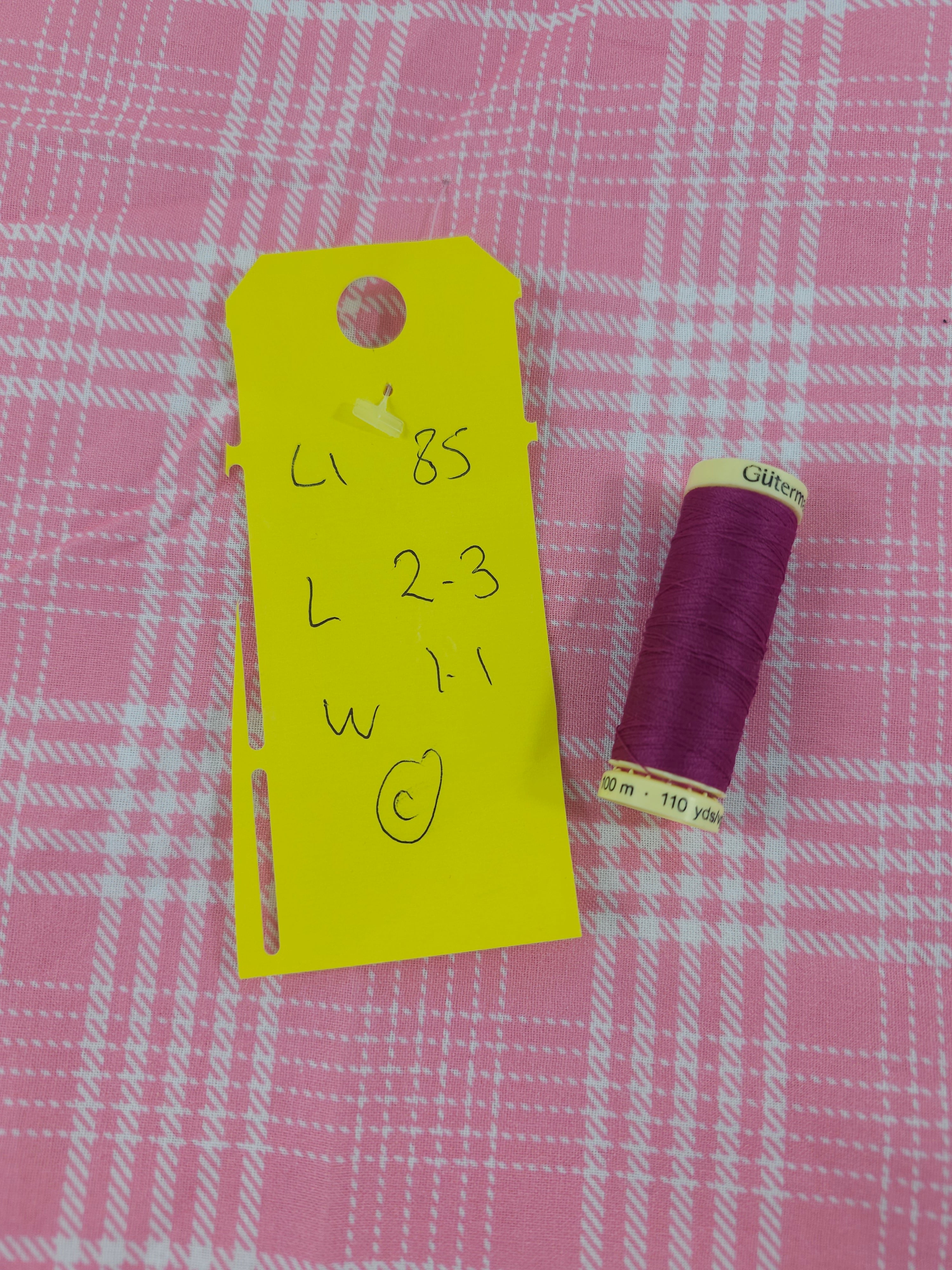 Pink plaid Cotton- 2.3m piece