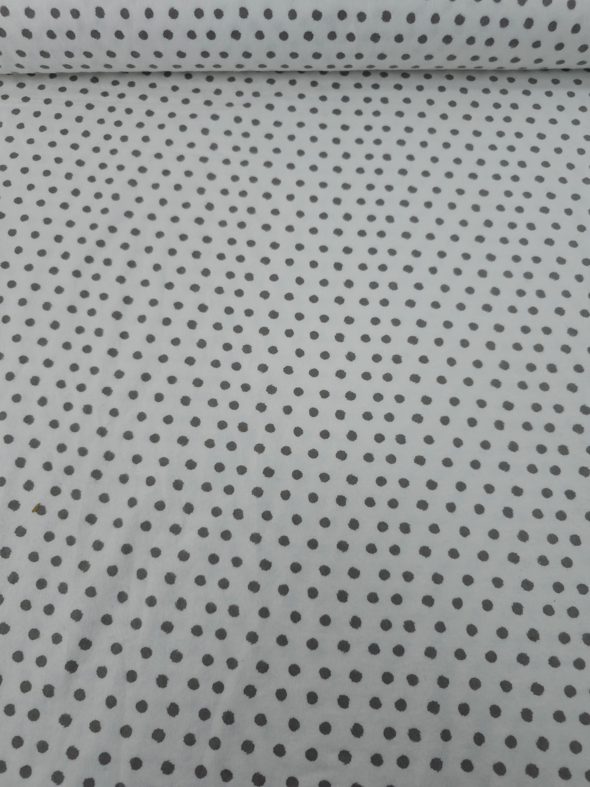 White/Grey Polka Dot Lightweight Flannel Cotton