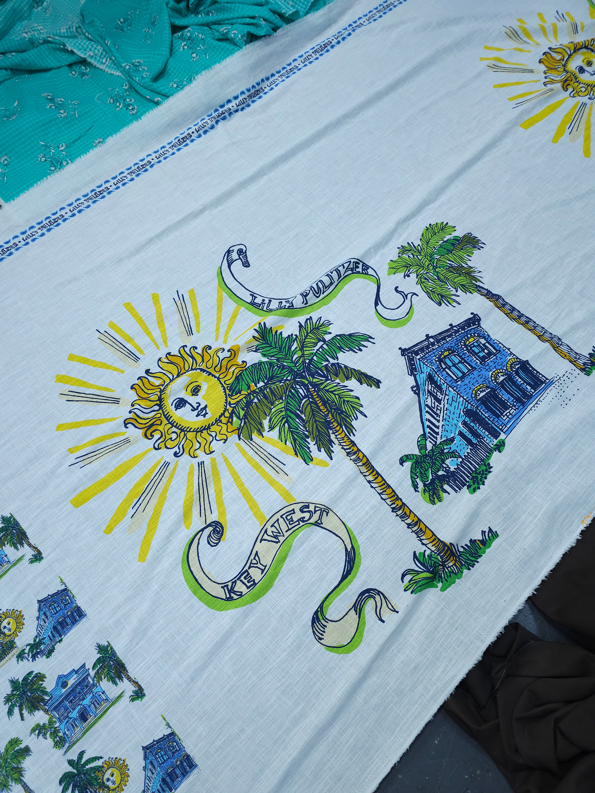 Large Coconut Key West Flax Cotton - 3.40m Panel - Lilly Pulitzer