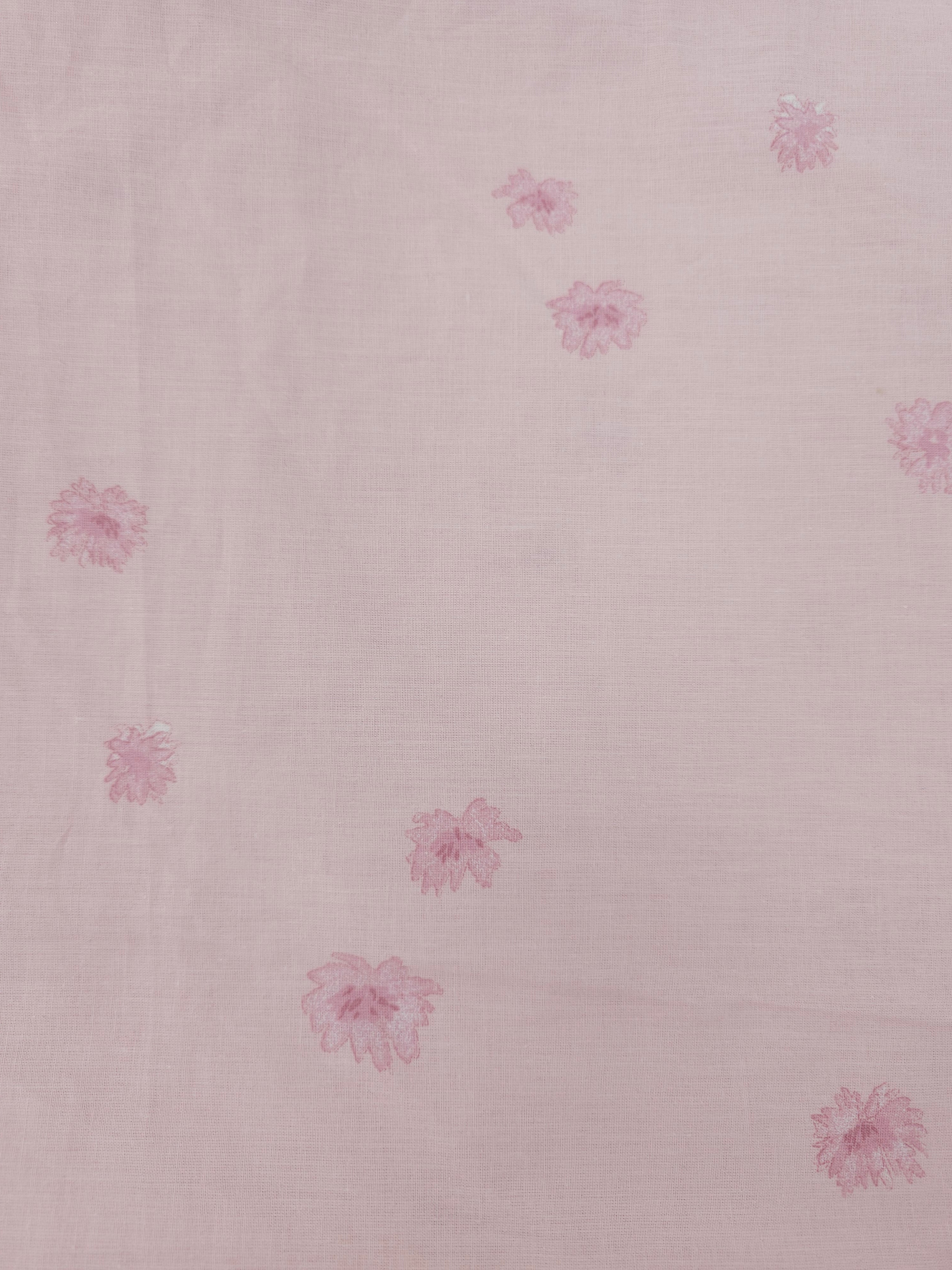 Baby pink flower Cotton- 1m piece