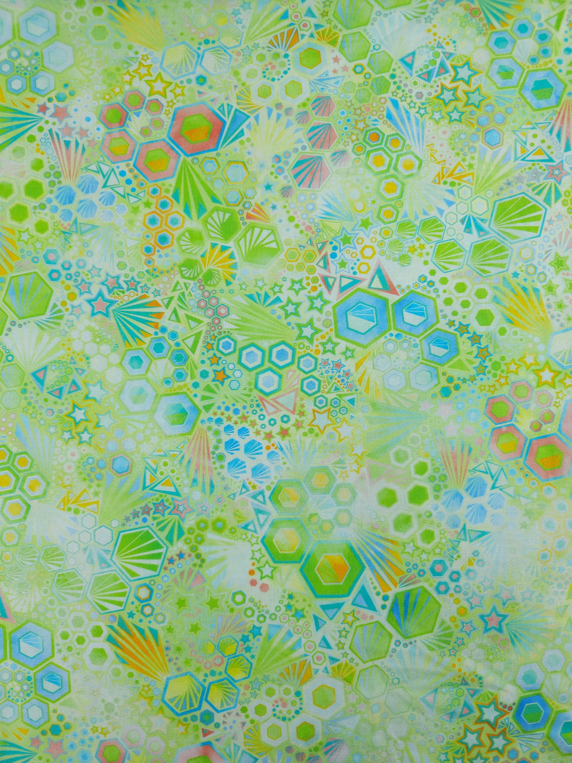 Lime Star Phantasma 100% Cotton - Robert Kaufman