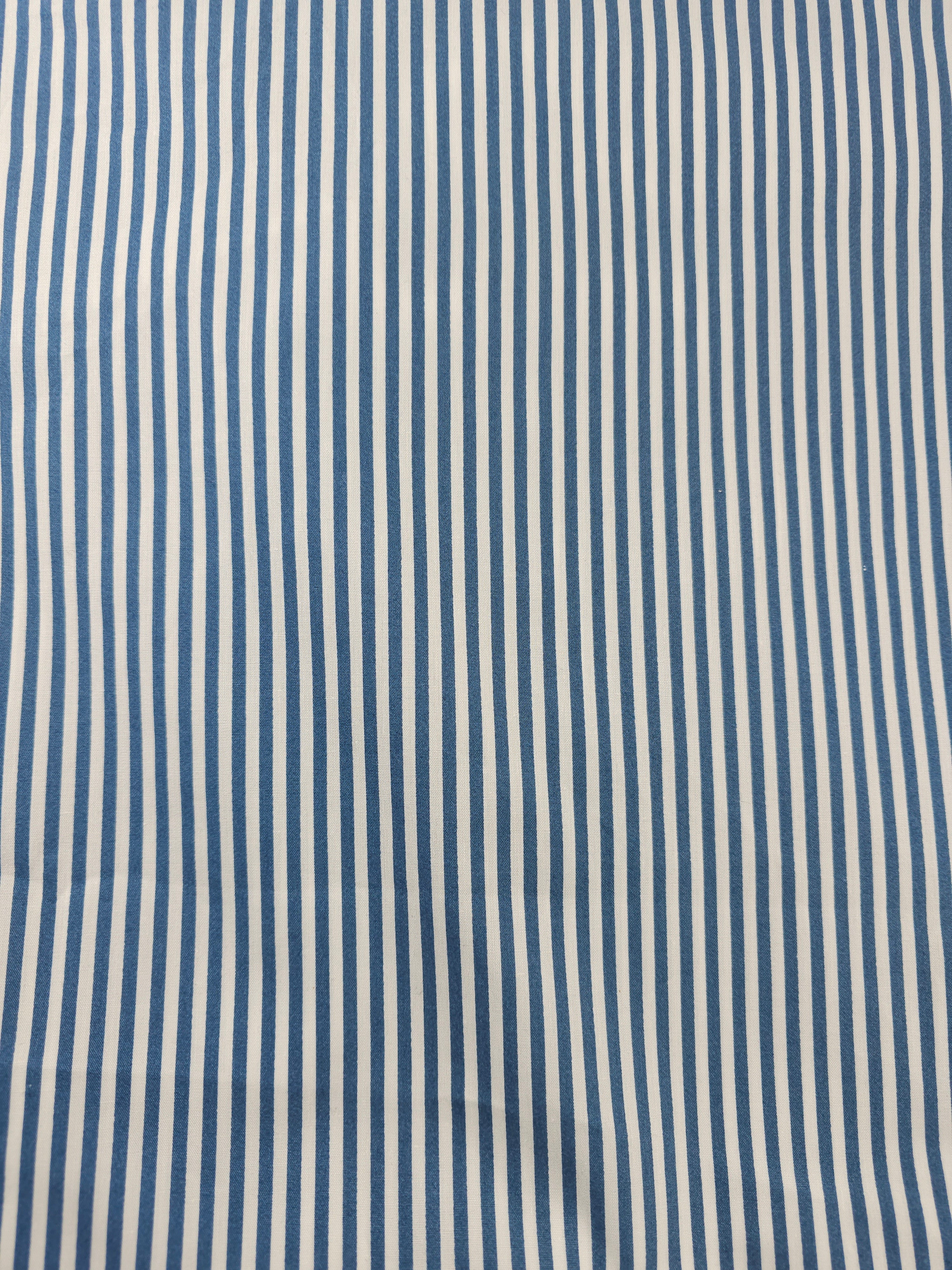 Blue striped Cotton- 2.4m piece