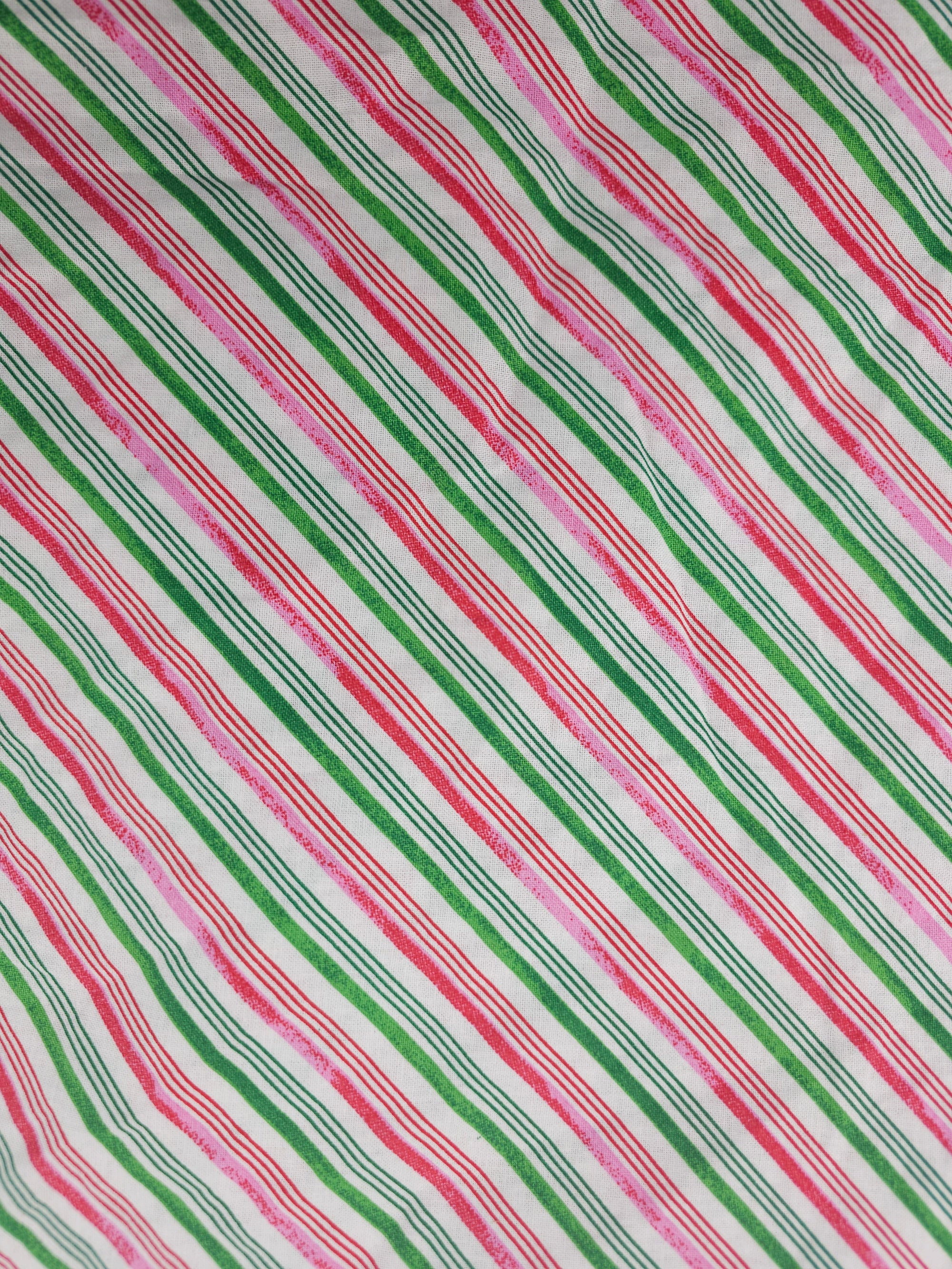 Candycane stripes 100% Cotton- 1.2m