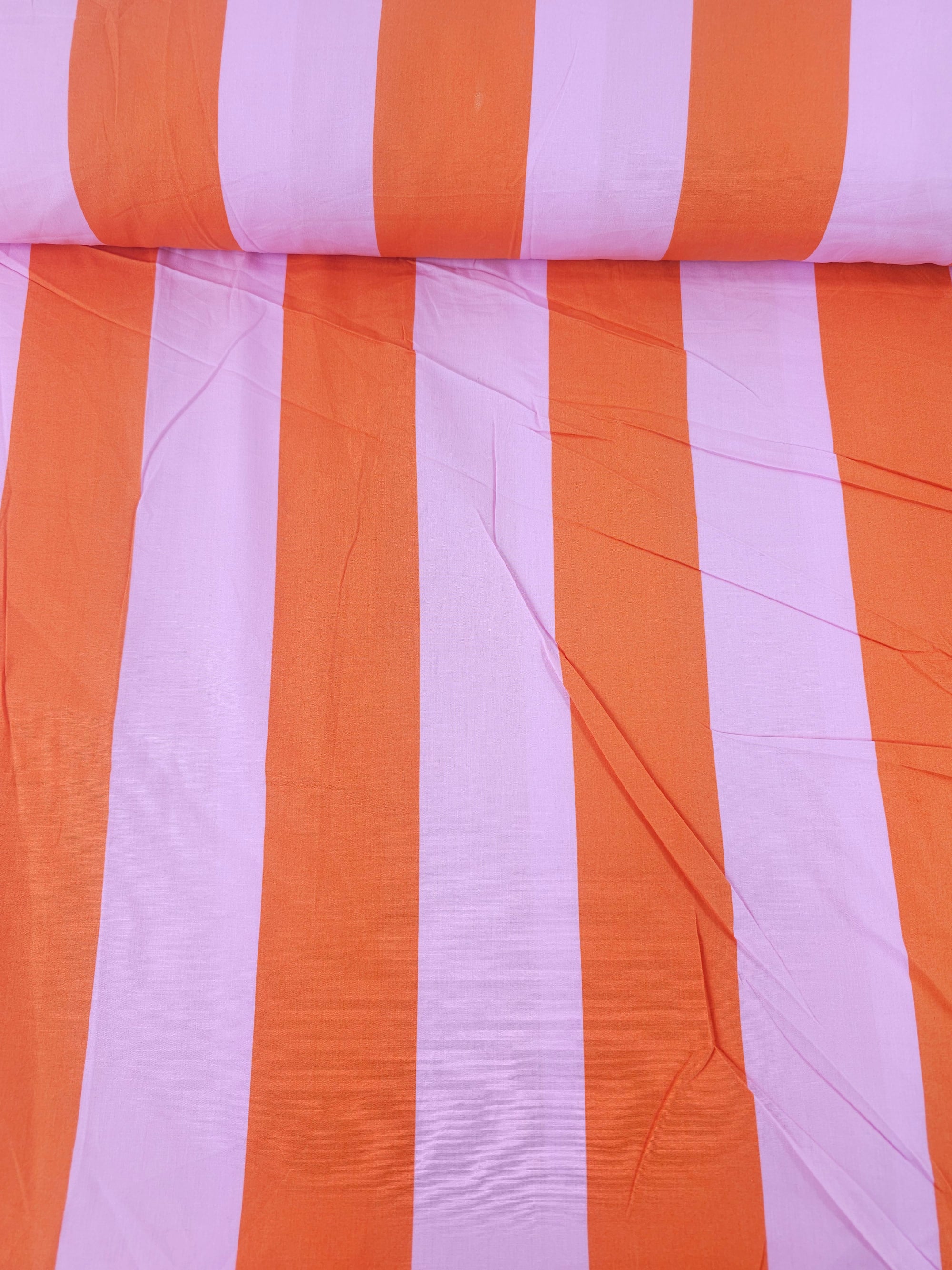 Orange Pink Stripe 100% Cotton 118” - Ikea *EXTRA WIDE*