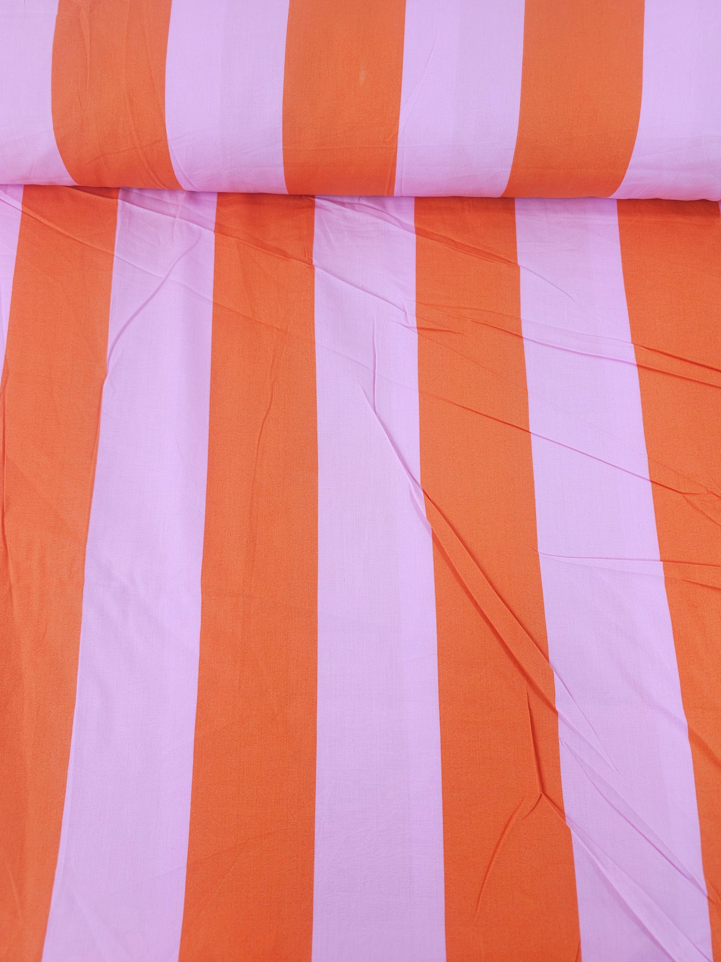 Orange Pink Stripe 100% Cotton 118” - Ikea *EXTRA WIDE*