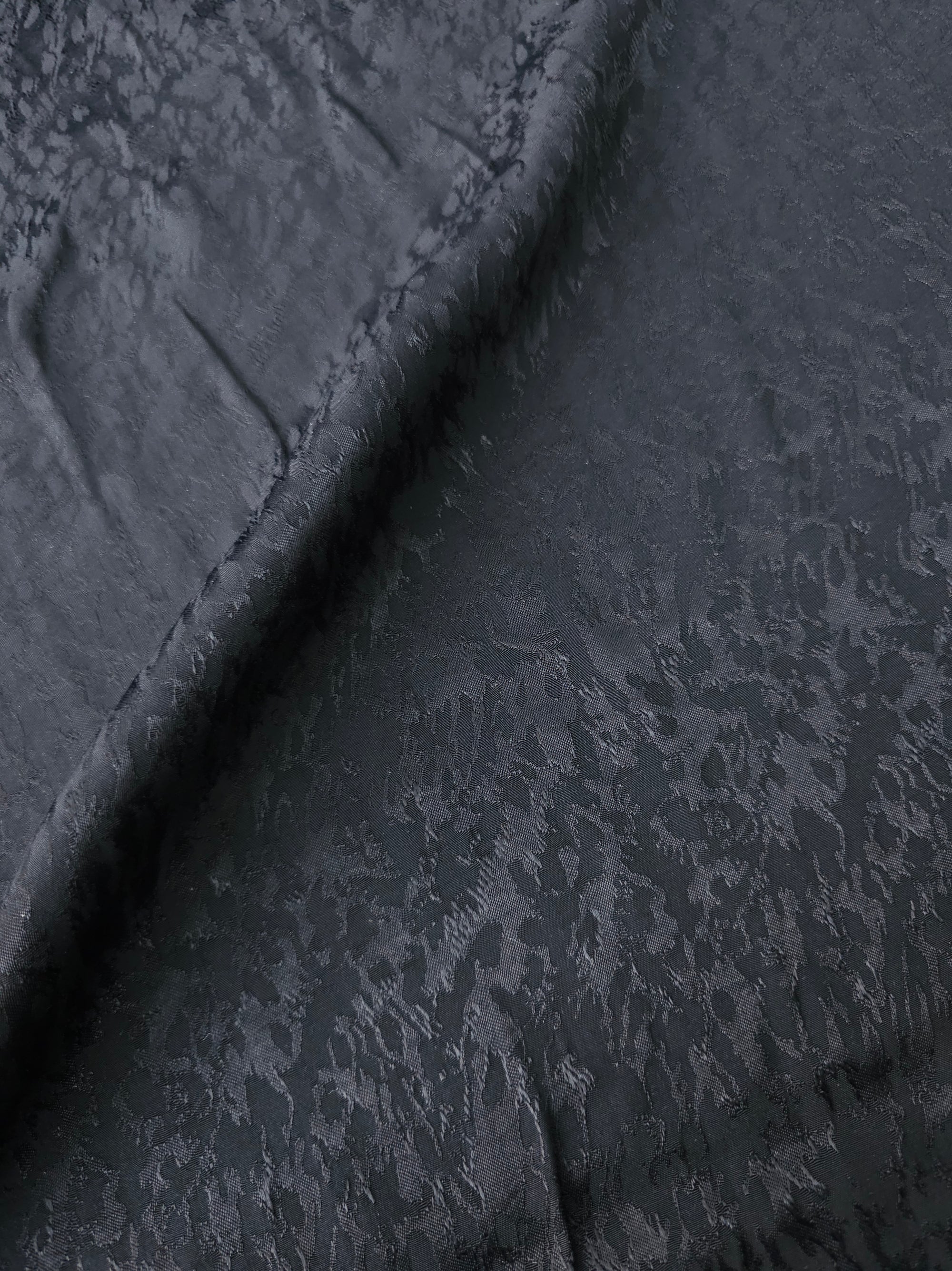 Black Static Viscose Satin Jacquard