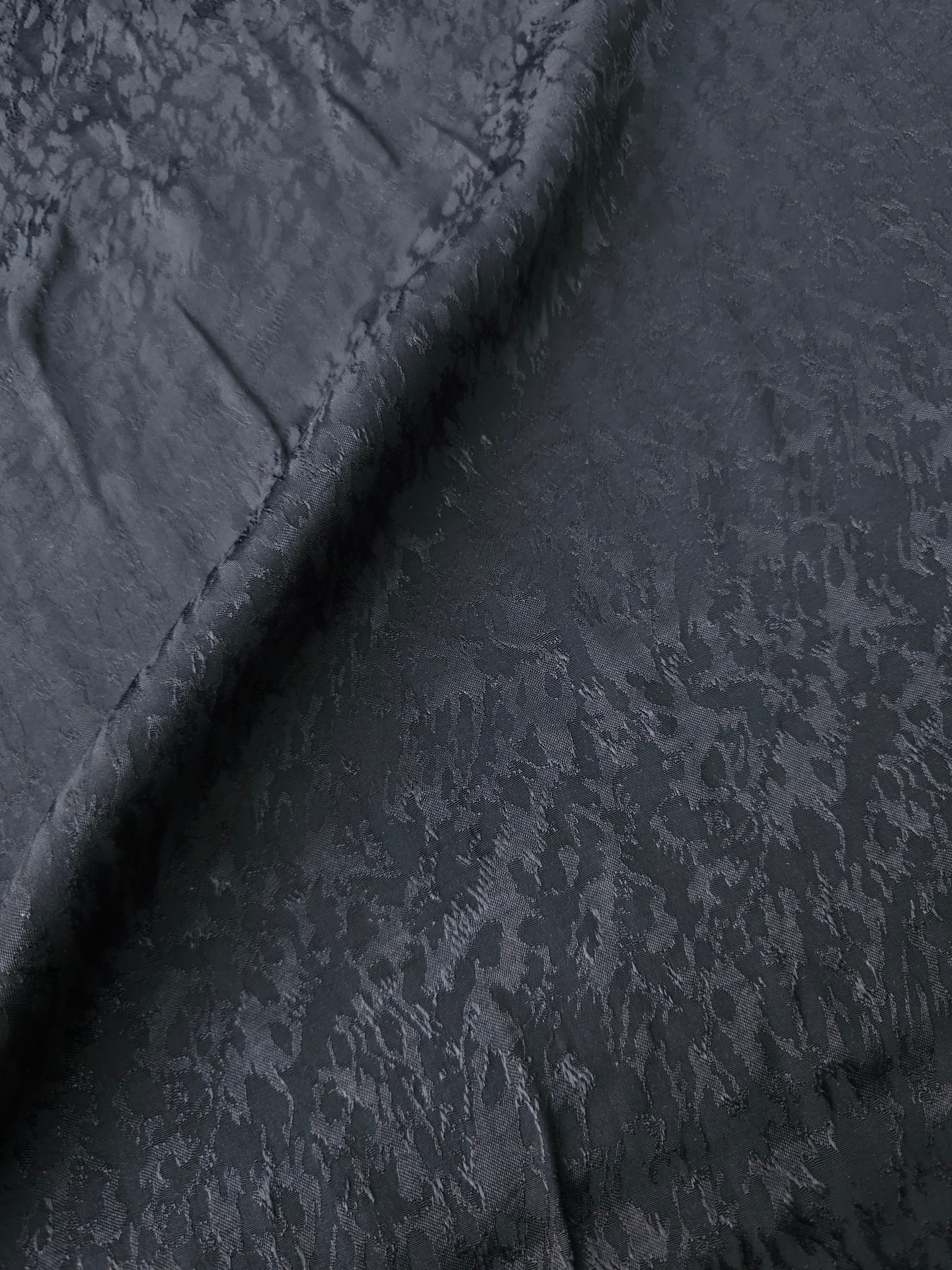 Black Static Viscose Satin Jacquard