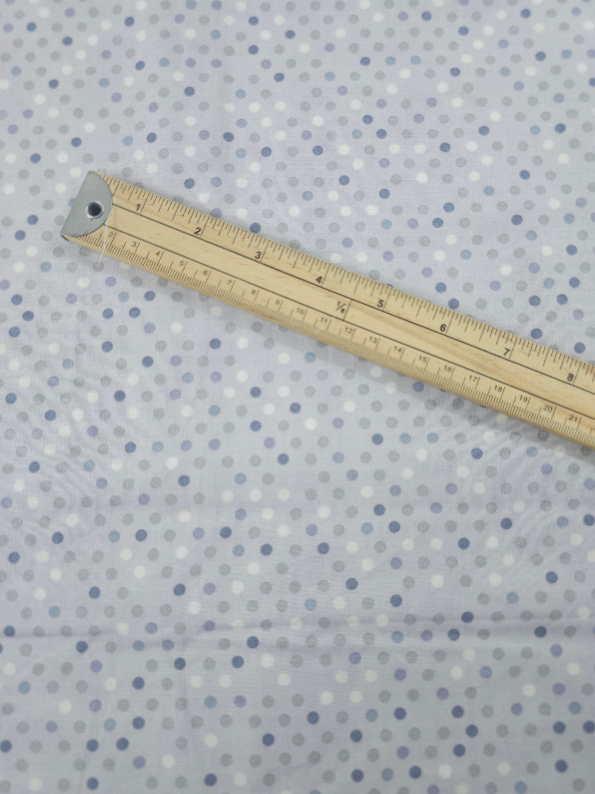 Grey Irregular Polka 100% Cotton