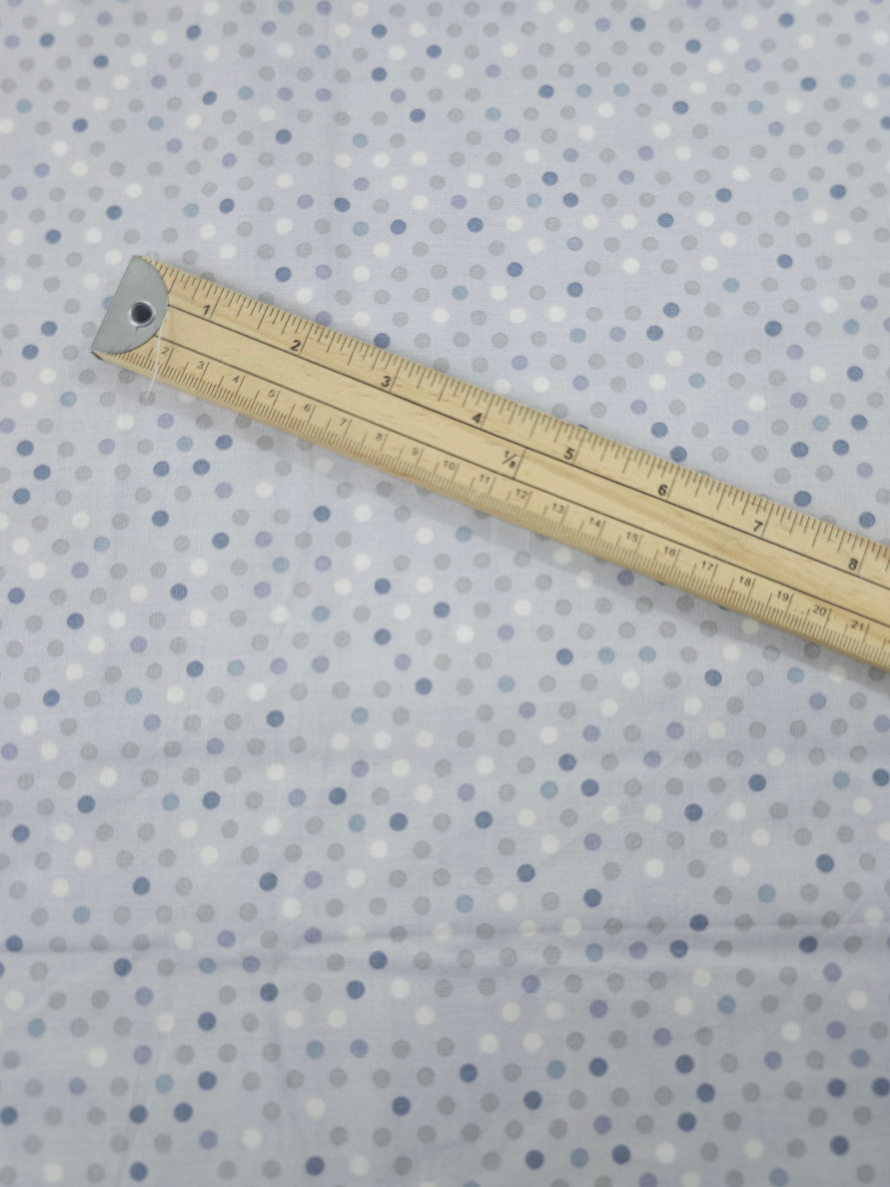 Grey Irregular Polka 100% Cotton